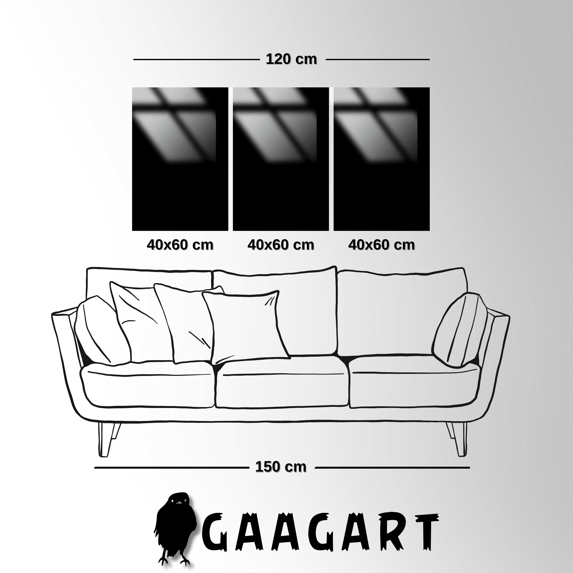 3'lü Metal Çerçeveli Cam Tablo Seti Günbatımı Ağaç Tasarımı