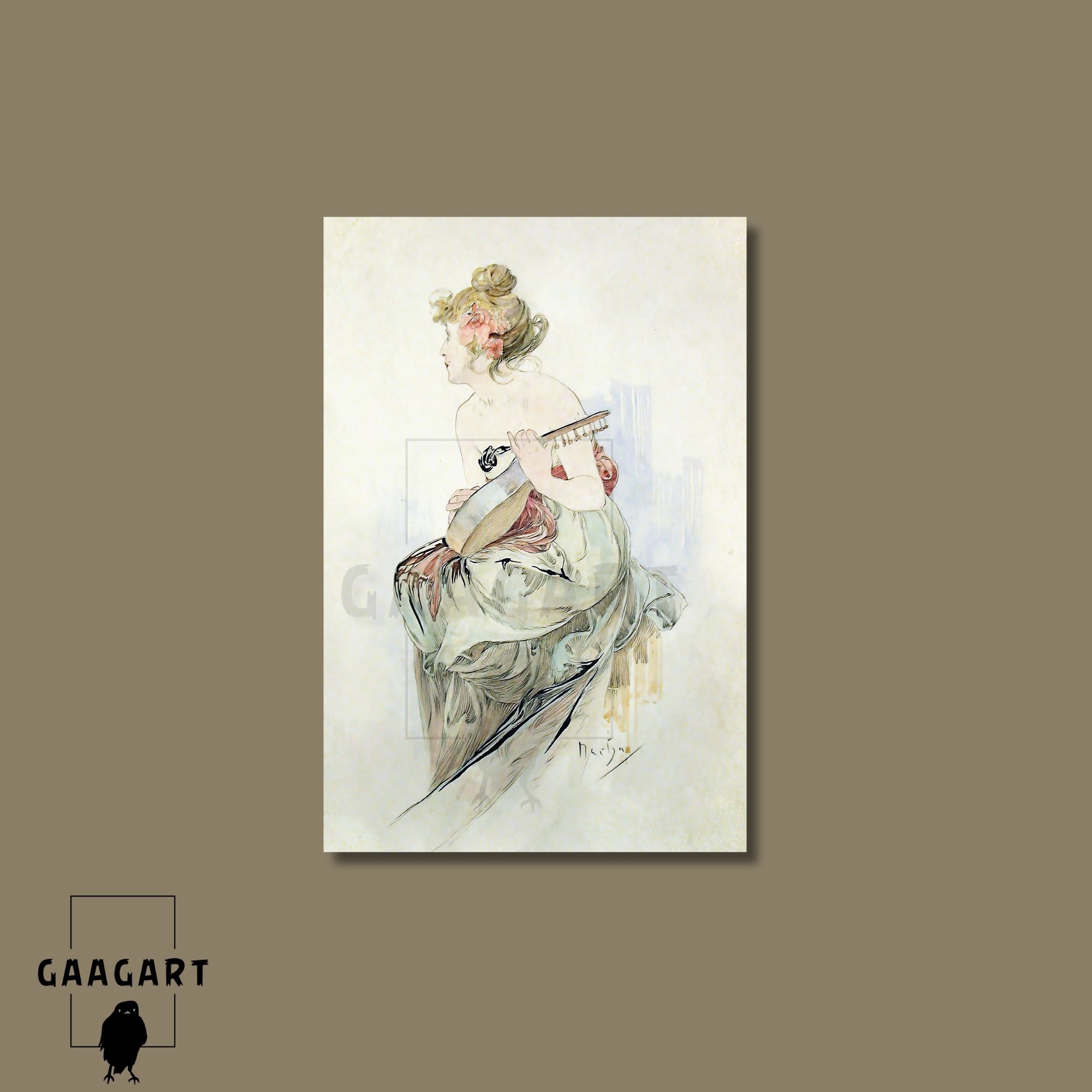 Tekli Dikey Kanvas Alphonse Mucha Le Peter