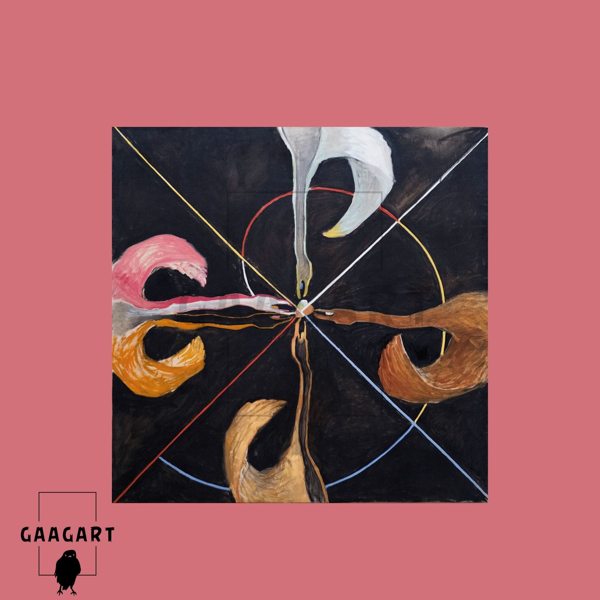 Kare Kanvas Tablo Ünlü Eserler Hilma af Klint-Group IX SUW, The (Swan No. 7_1915)