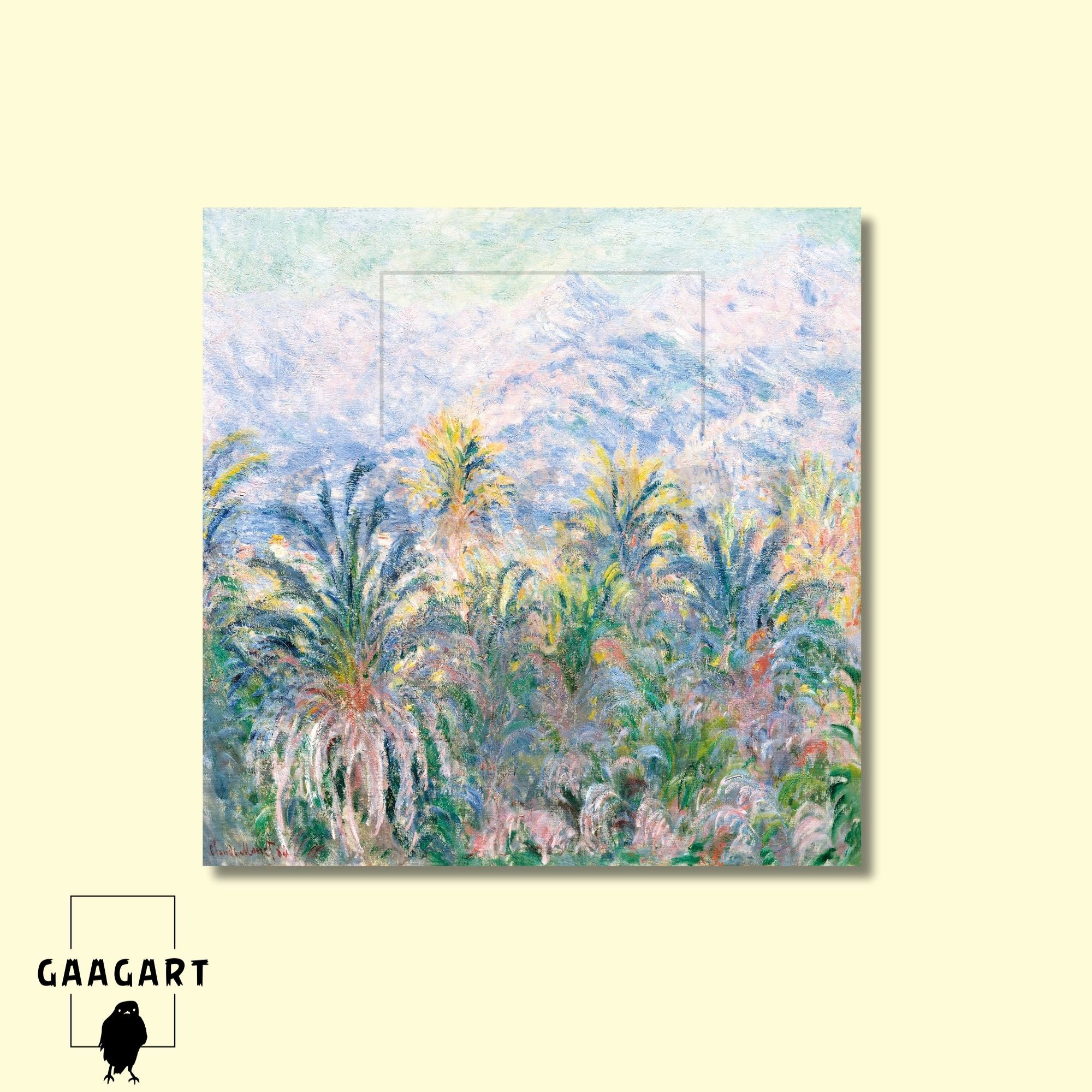 Kare Kanvas Ünlü Eserler Cloude Monet Palmiye Ağaçları