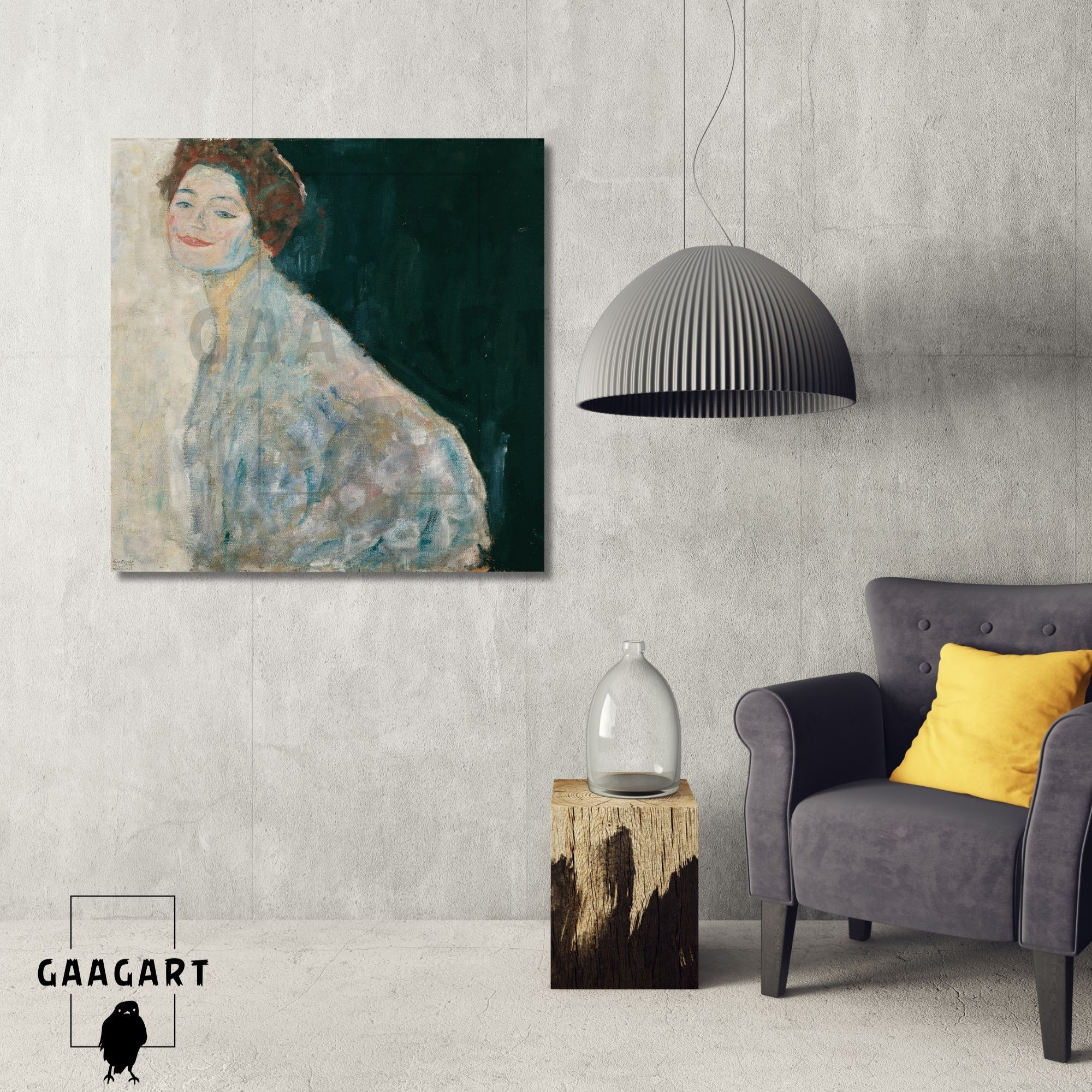 Kare Kanvas Tablo Ünlü Eserler Gustav Klimt-Dame in Weiß (1917-1918)