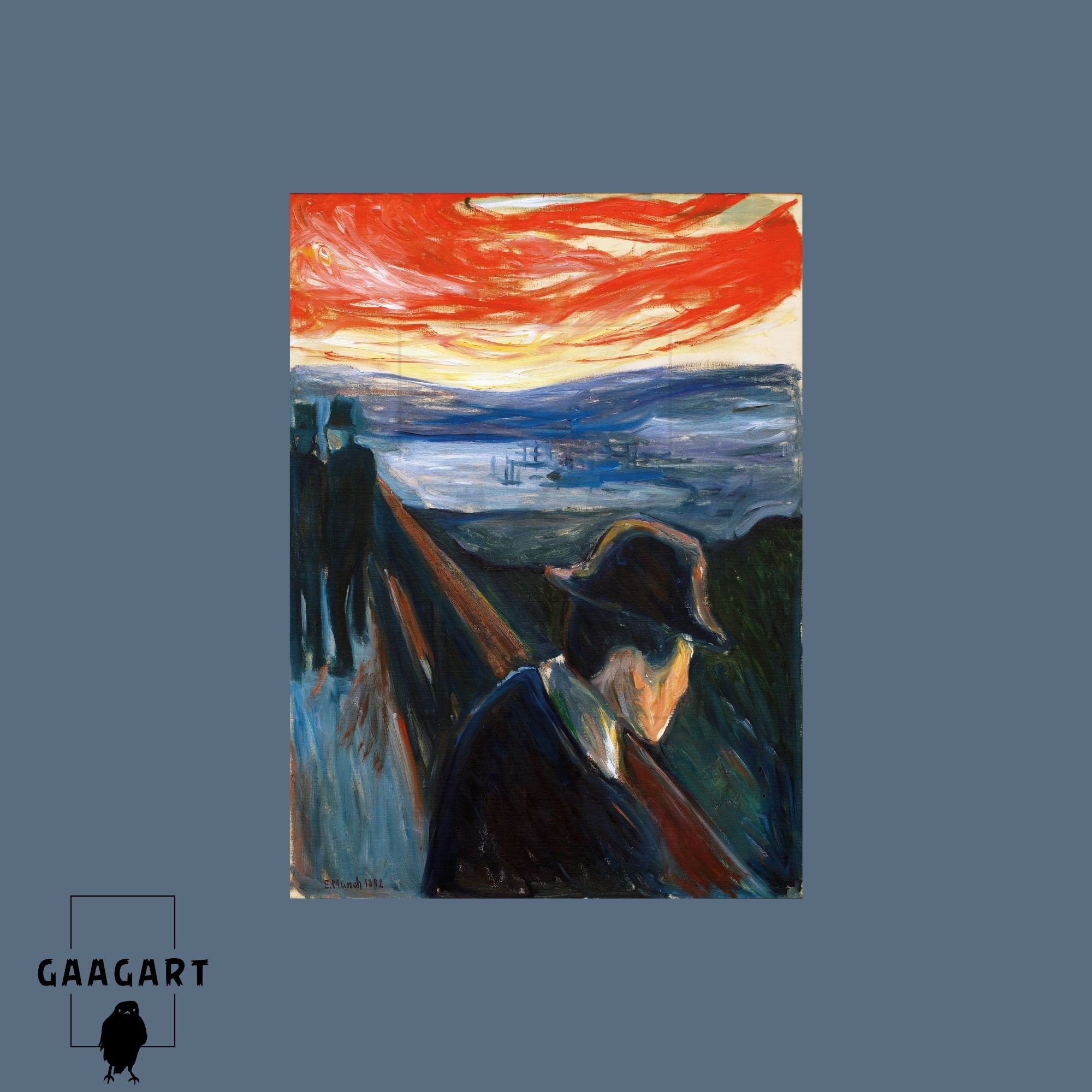Tekli Dikey Kanvas Tablo Ünlü Eserler Edvard Munch-Despair