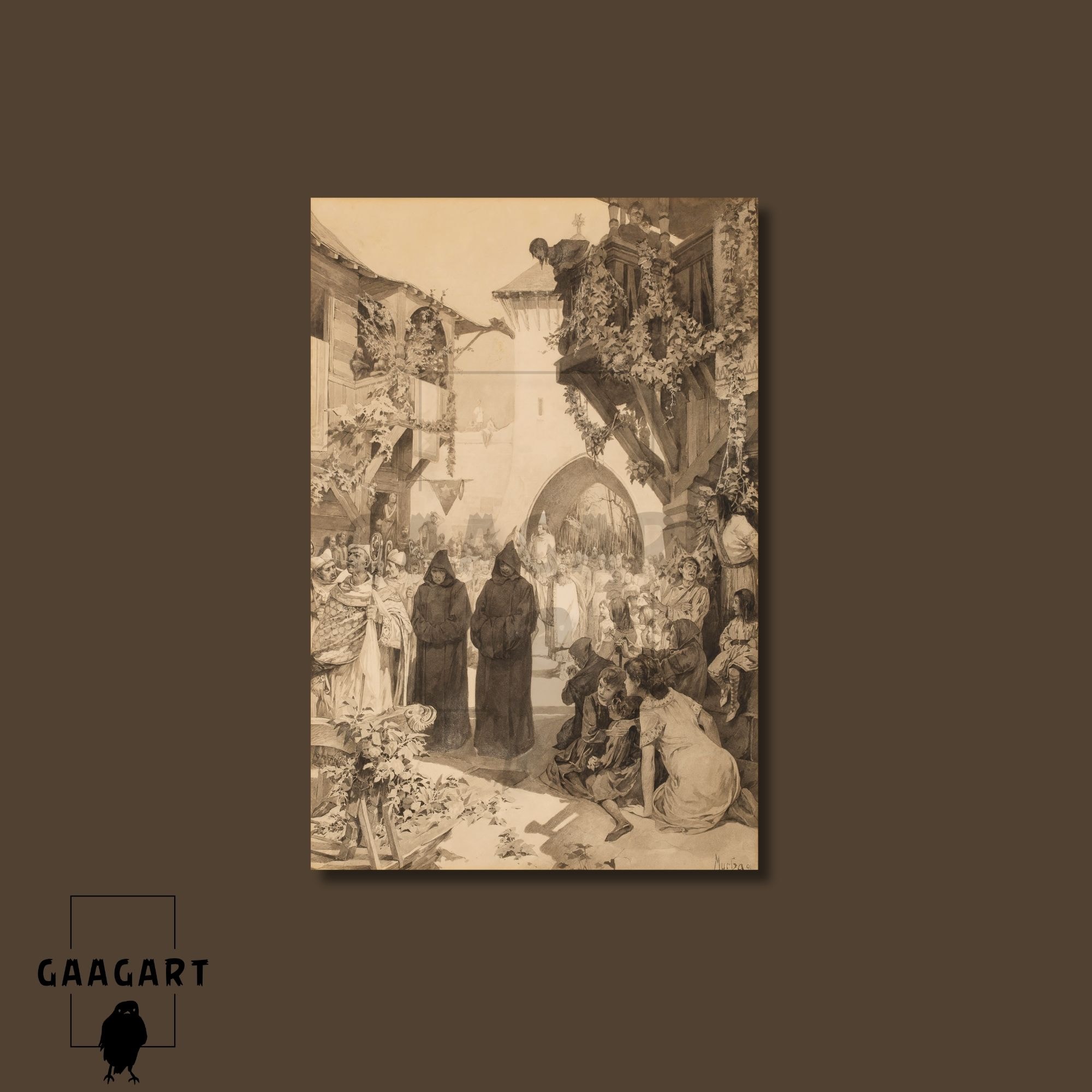 Tekli Dikey Kanvas Alphonse Mucha Bonhams