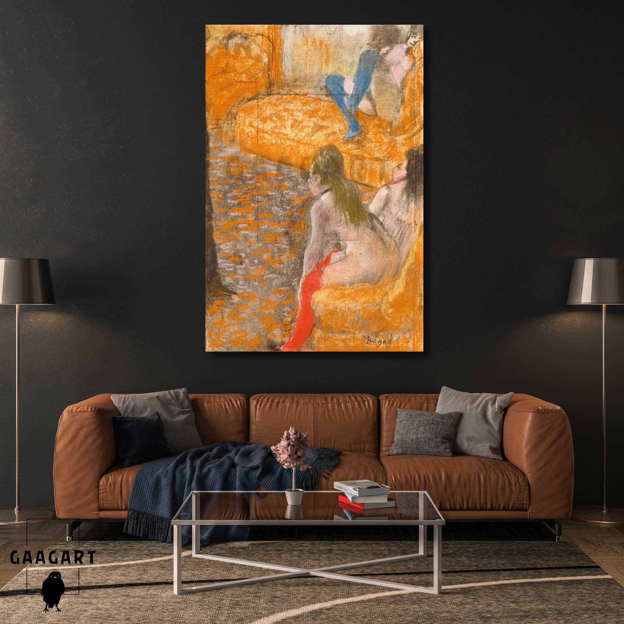 Tekli Dikey Kanvas Edgar Degas Attente Dun Client