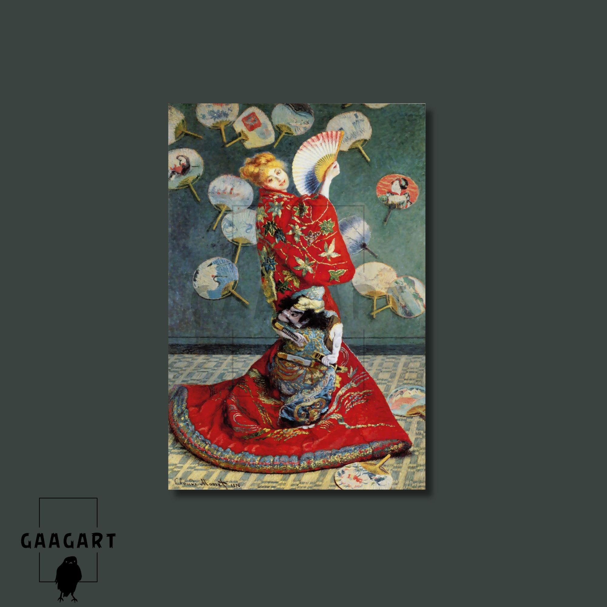 Tekli Dikey Kanvas Claude Monet-Camille Monet In Japanese Costume