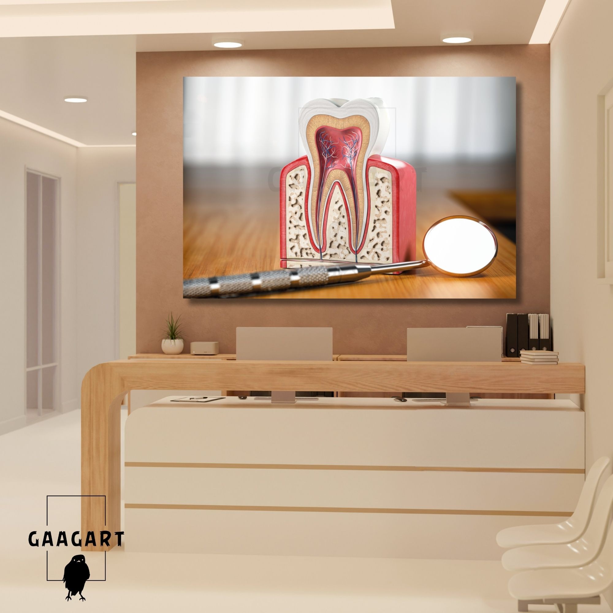 Tekli Yatay Kanvas Diş Poliklinik Tablosu Diş Anatomisi