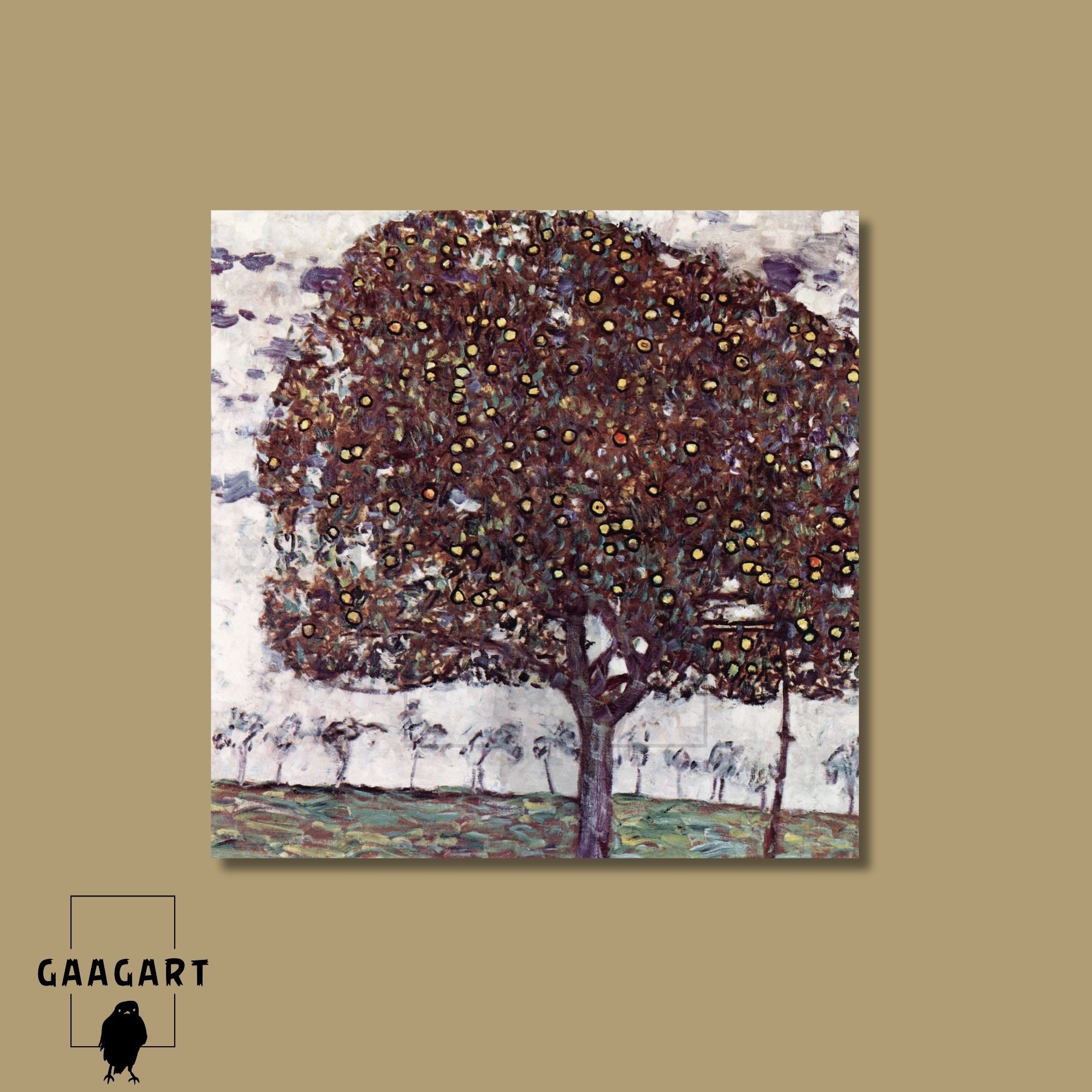 Kare Kanvas Tablo Ünlü Eserler Gustav Klimt Apple Tree II