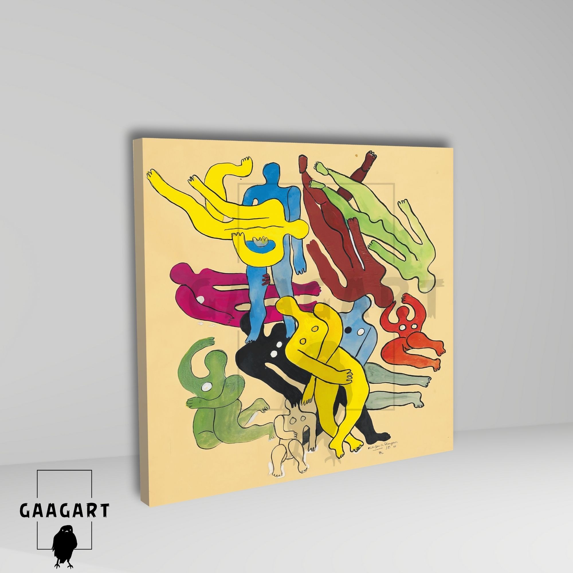 Kare Kanvas Tablo Ünlü Eserler Fernand Léger-Étude Pour ‘Les Plongeurs’ (1941)