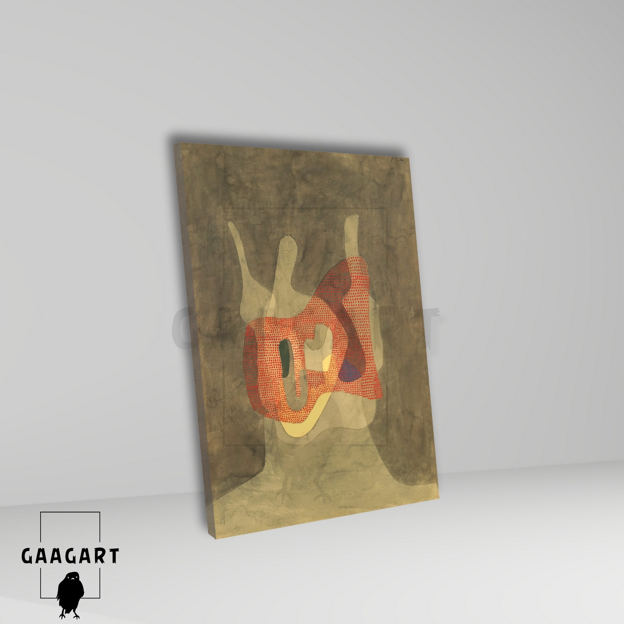 Tekli Dikey Kanvas Tablo Ünlü Eserler Paul Klee Schützerin