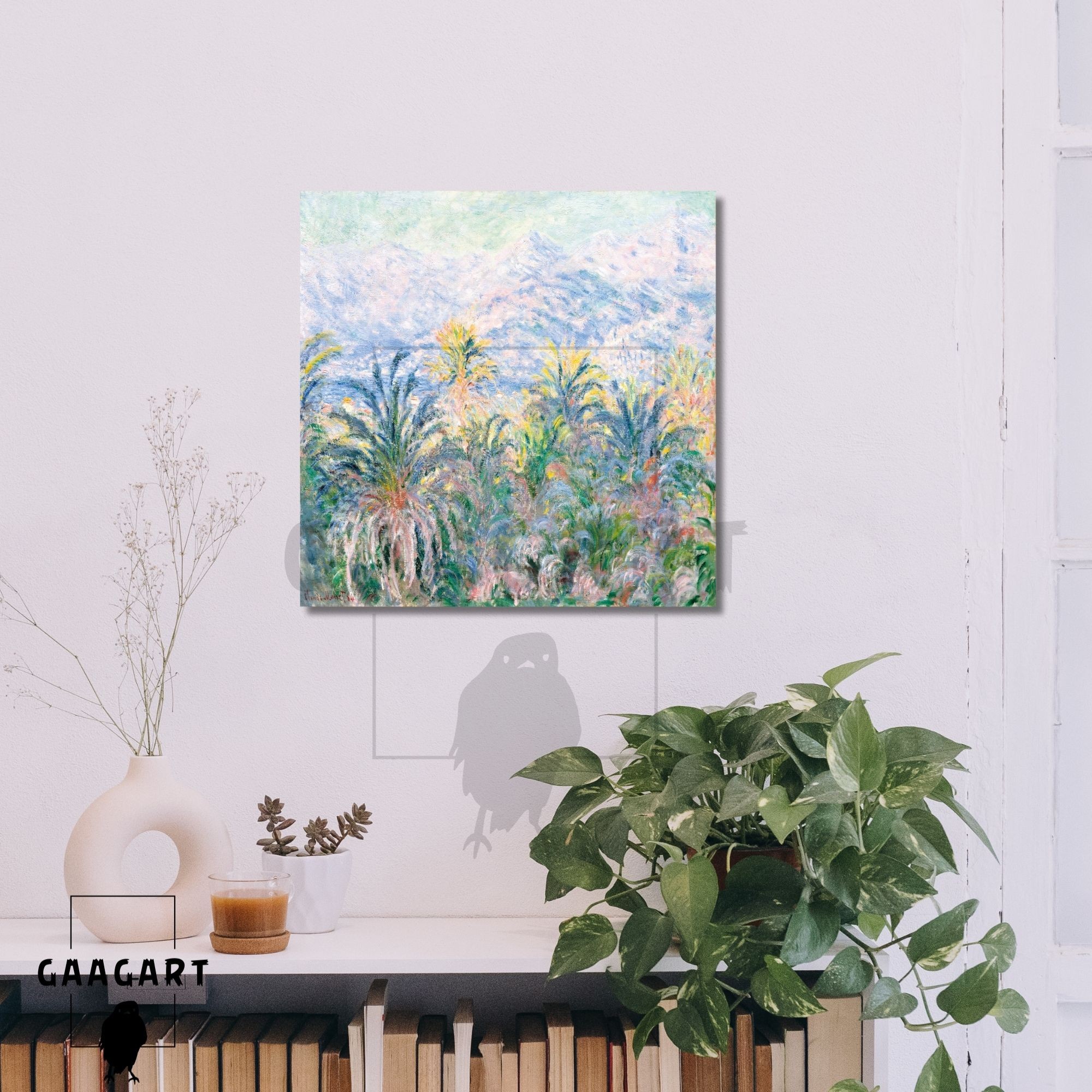 Kare Kanvas Ünlü Eserler Cloude Monet Palmiye Ağaçları