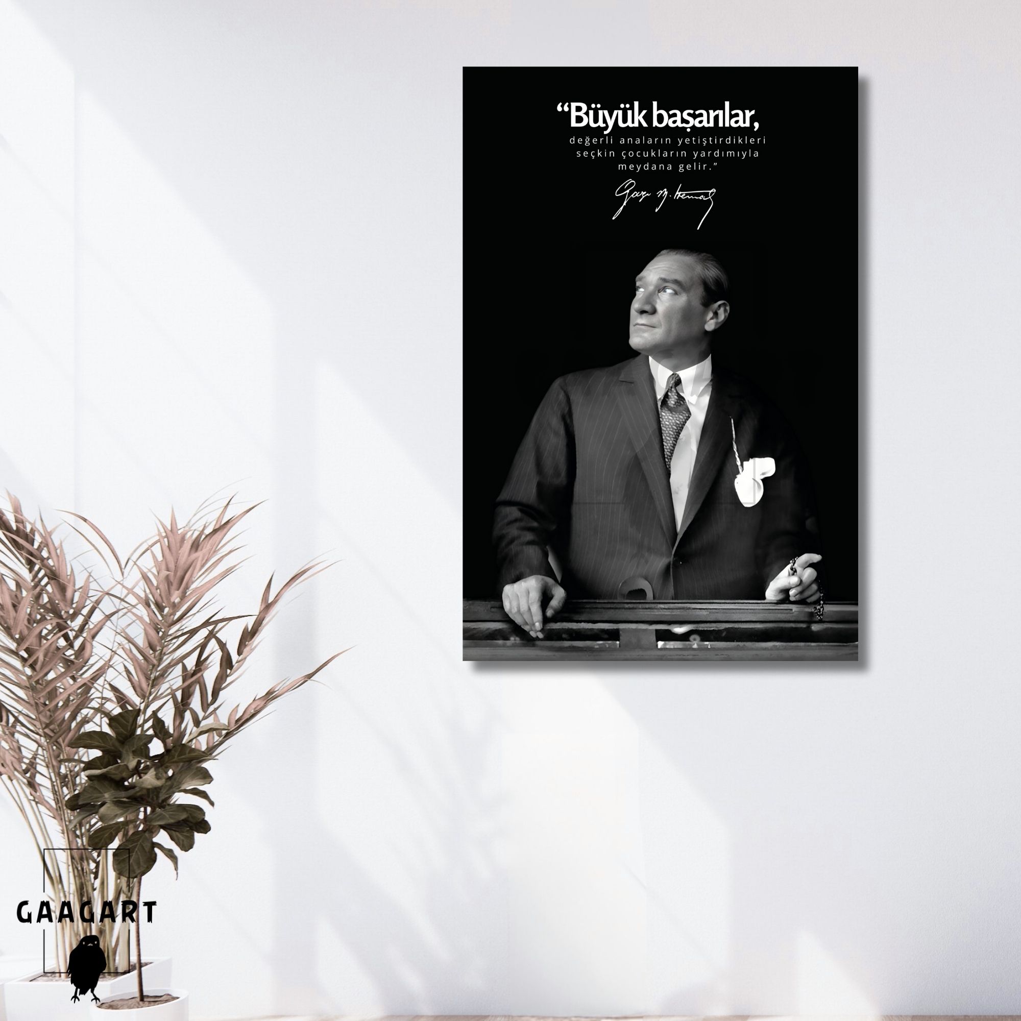 Tekli Dikey Kanvas Makam Panosu Atatürk Sözleri Kadınlar Hakkında Sözü