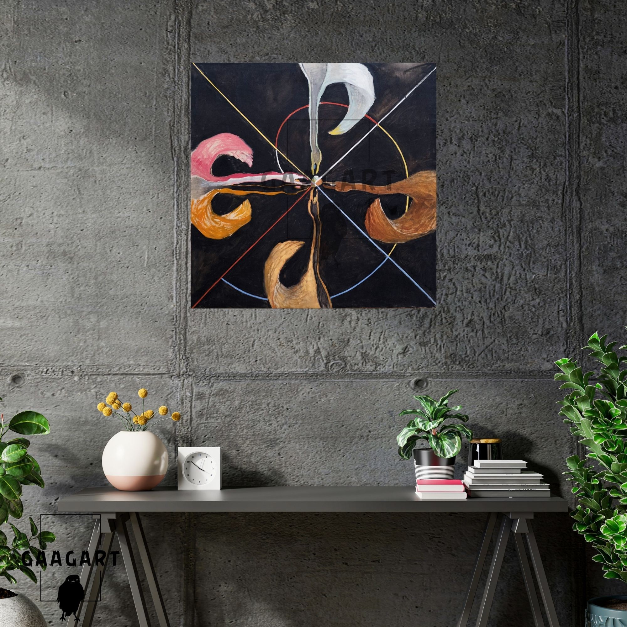 Kare Kanvas Tablo Ünlü Eserler Hilma af Klint-Group IX SUW, The (Swan No. 7_1915)