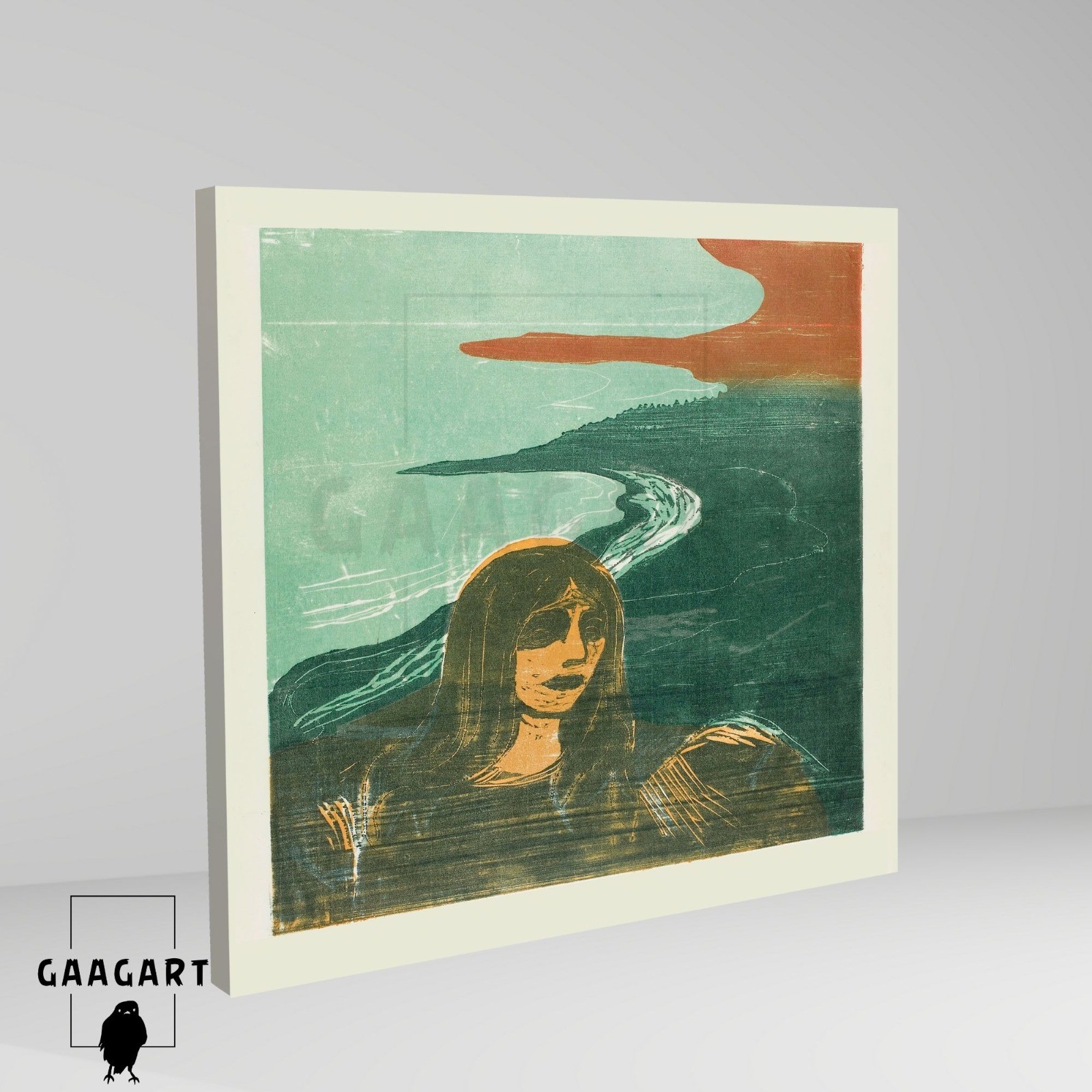 Kare Kanvas Tablo Ünlü Eserler Munch Woman’s Head against the Shore