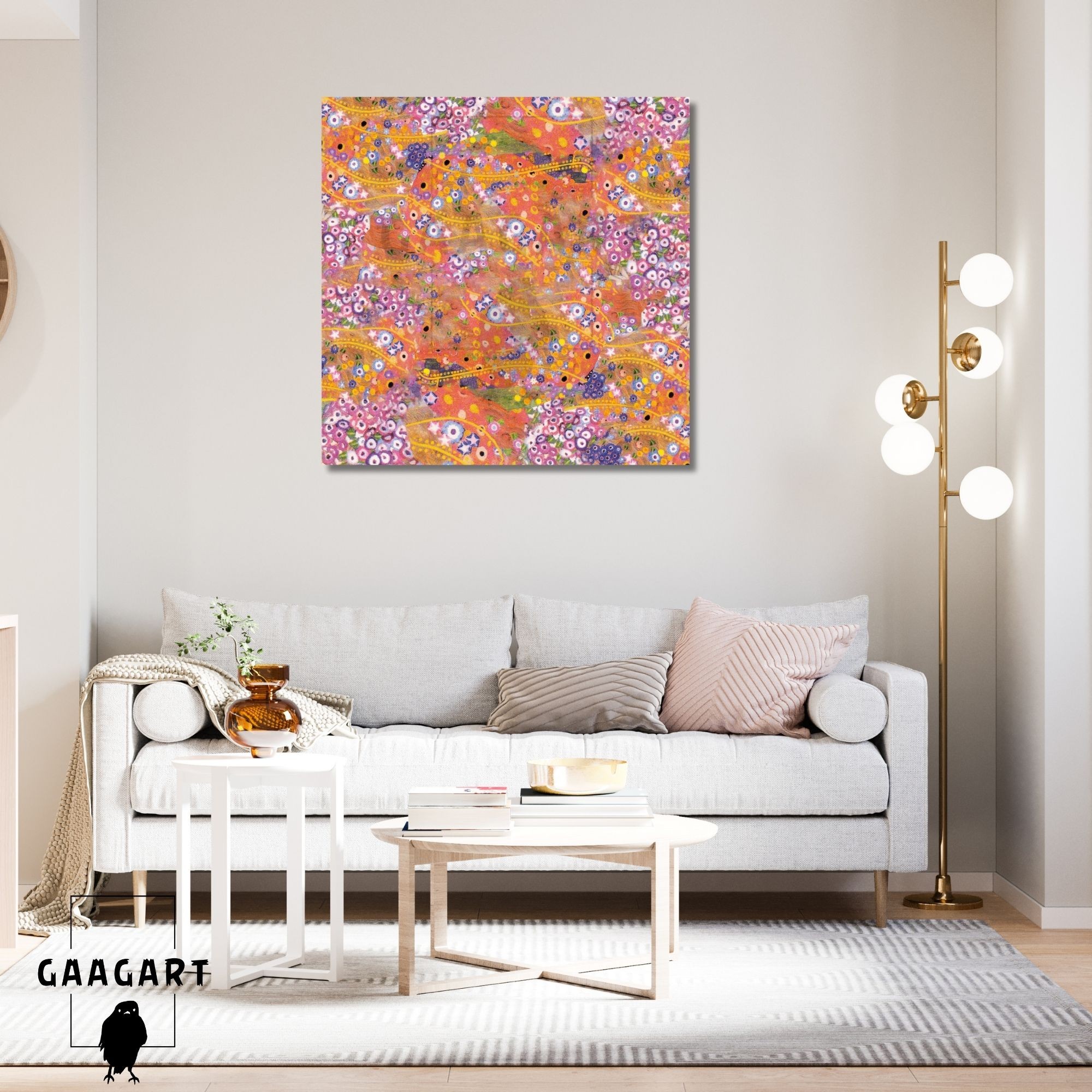 Kare Kanvas Tablo Ünlü Eserler Gustav Klimt Water Serpents