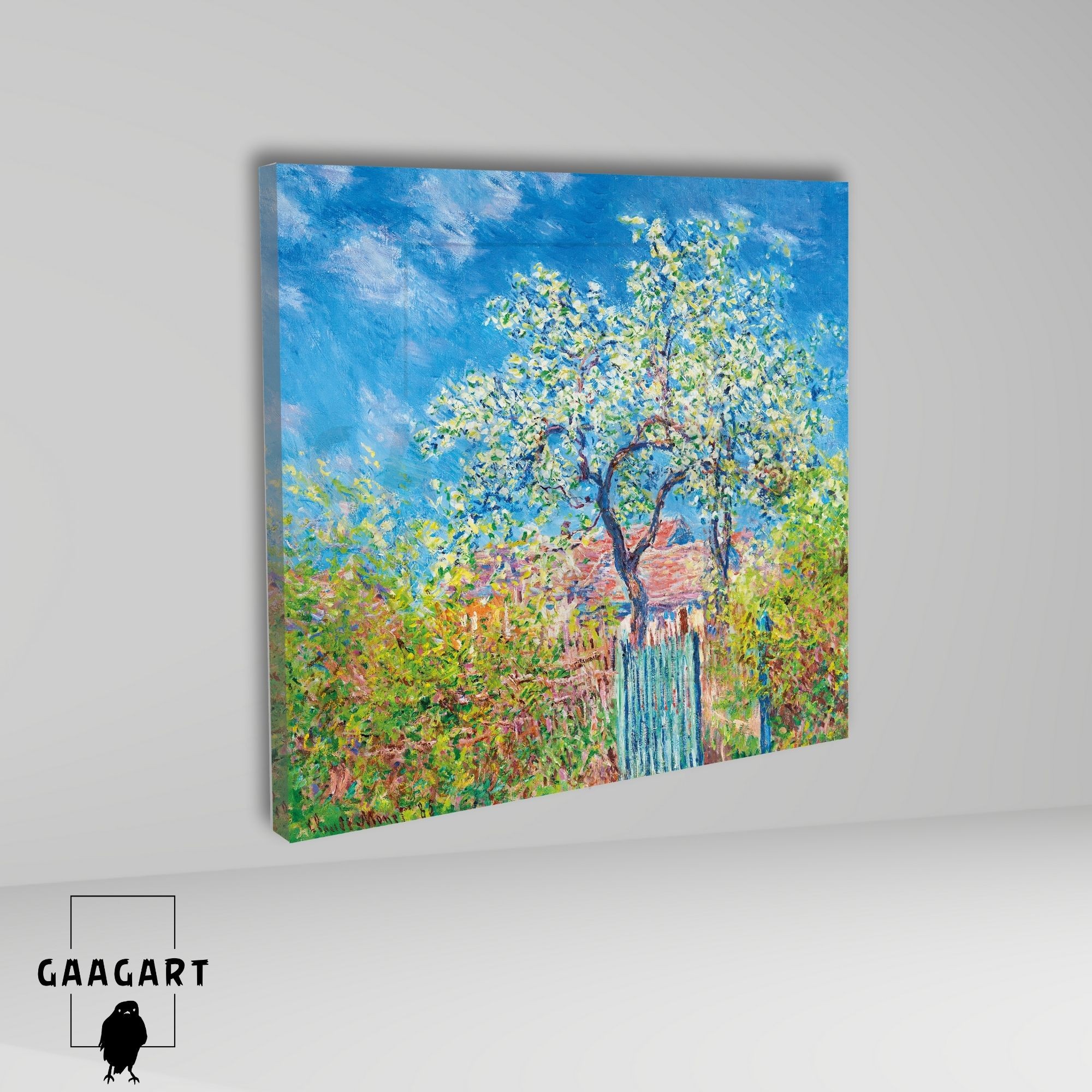 Kare Kanvas Tablo Ünlü Eserler Claude Monet Şeftali Çiçekleri Tablosu