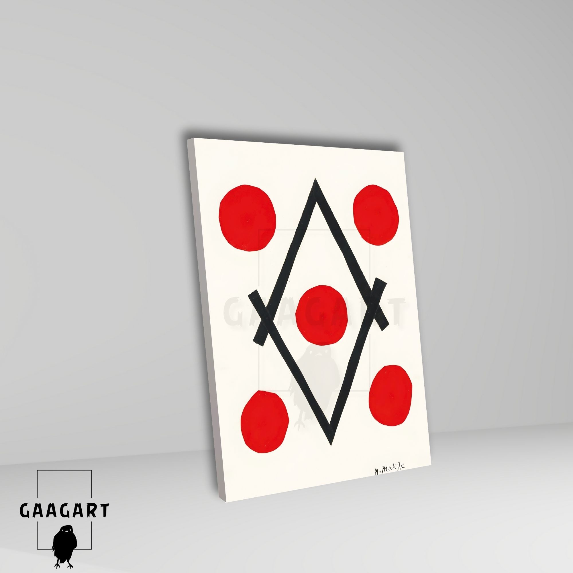 Tekli Dikey Kanvas Tablo Ünlü Eserler Henri Matisse Losange