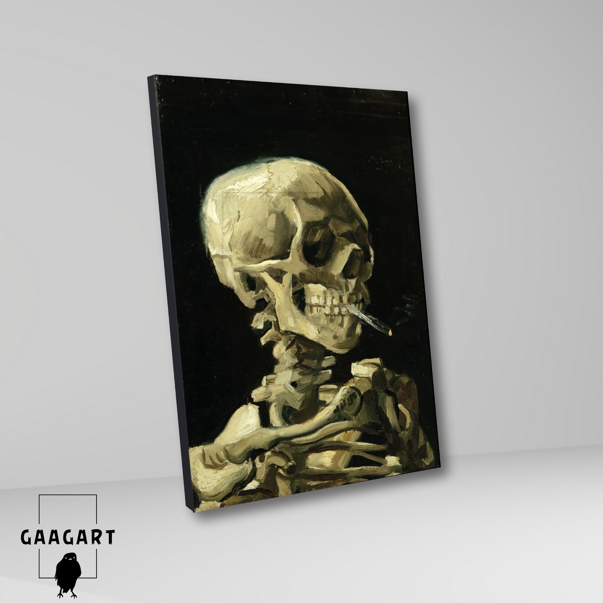 Tekli Dikey Kanvas Tablo Ünlü Eserler Van Gogh Head Of A Skeleton