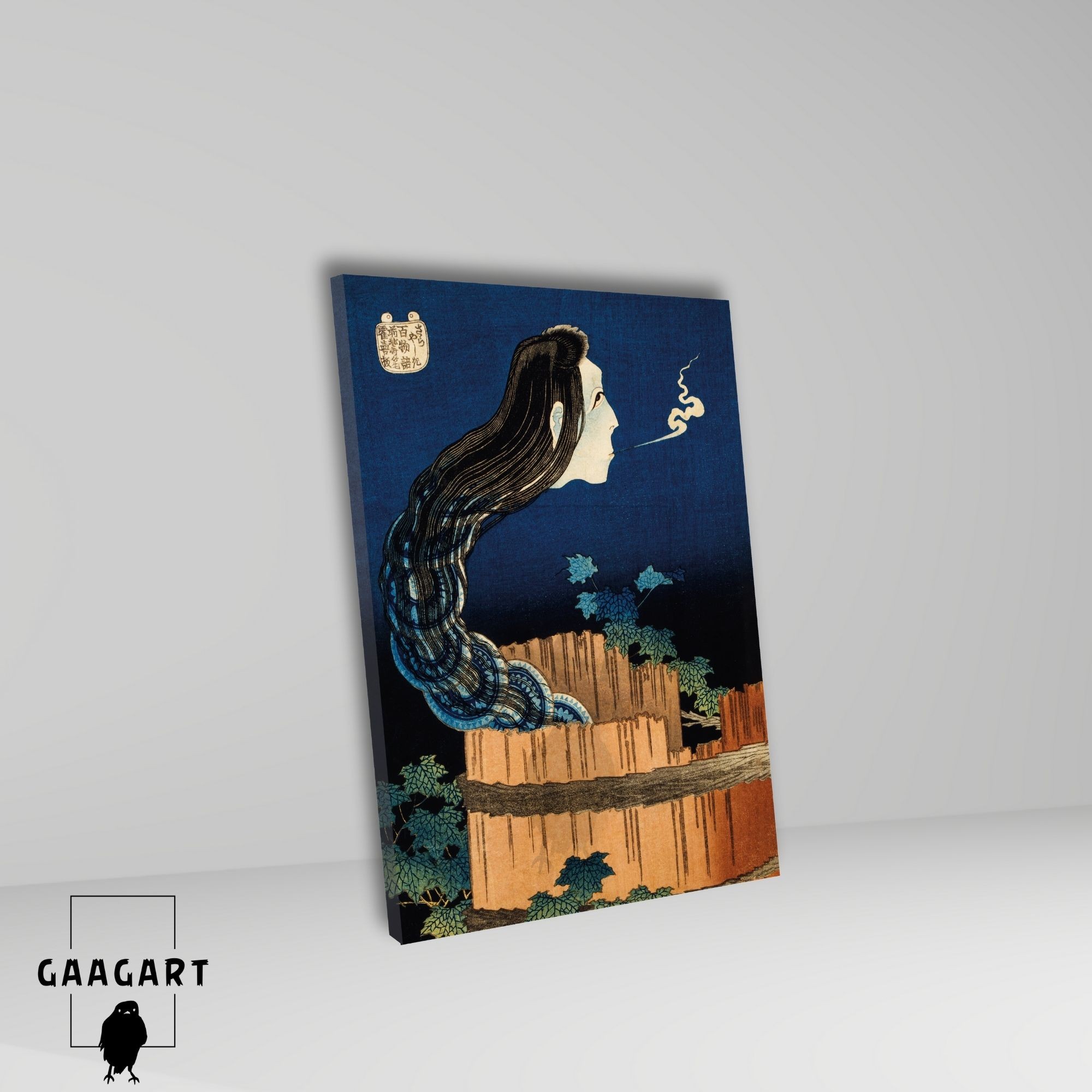 Tekli Dikey Kanvas Tablo Ünlü Eserler Katsushika Hokusai Ghost Stories