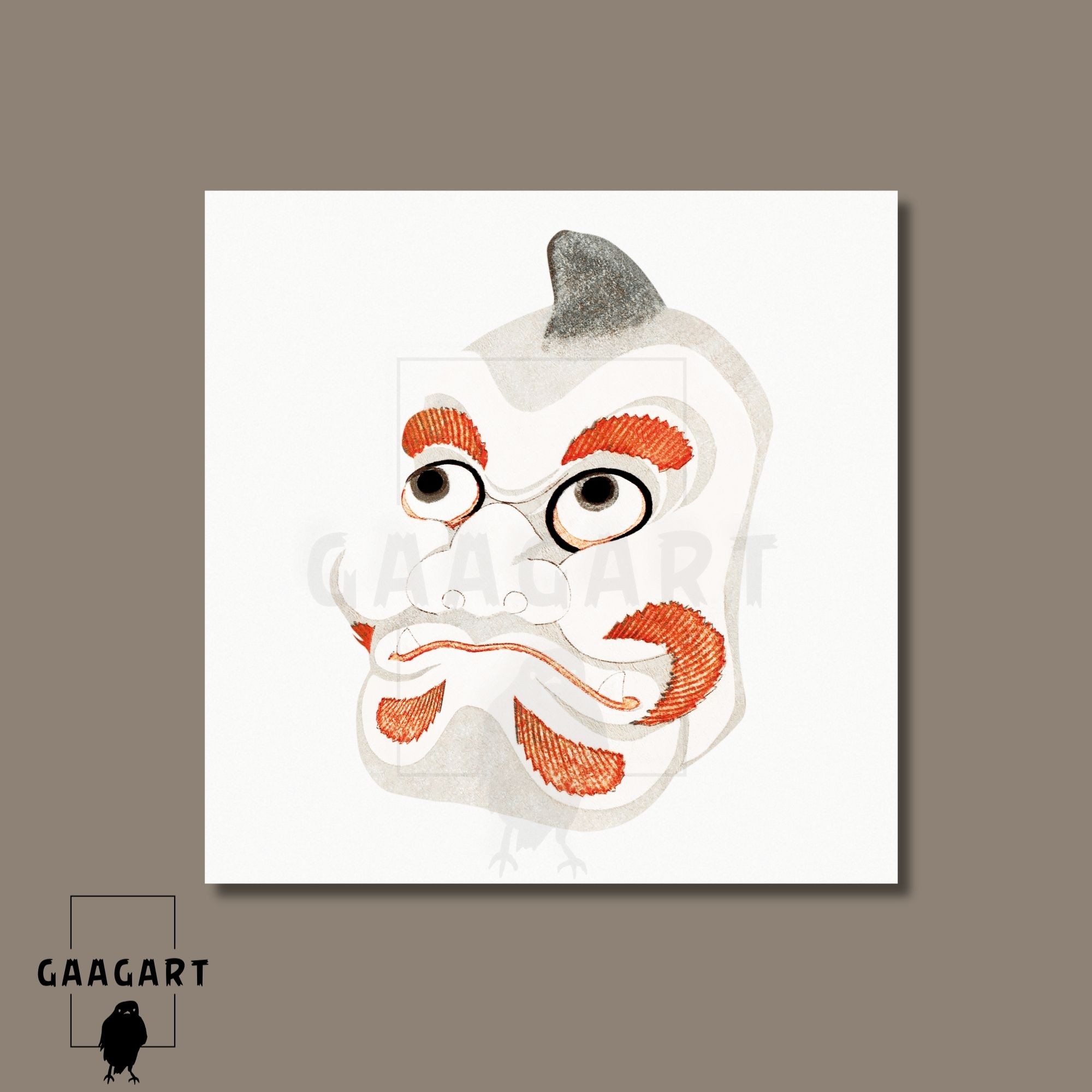 Kare Kanvas Tablo Ünlü Eserler Katsushika Hokusai Japanese Mask