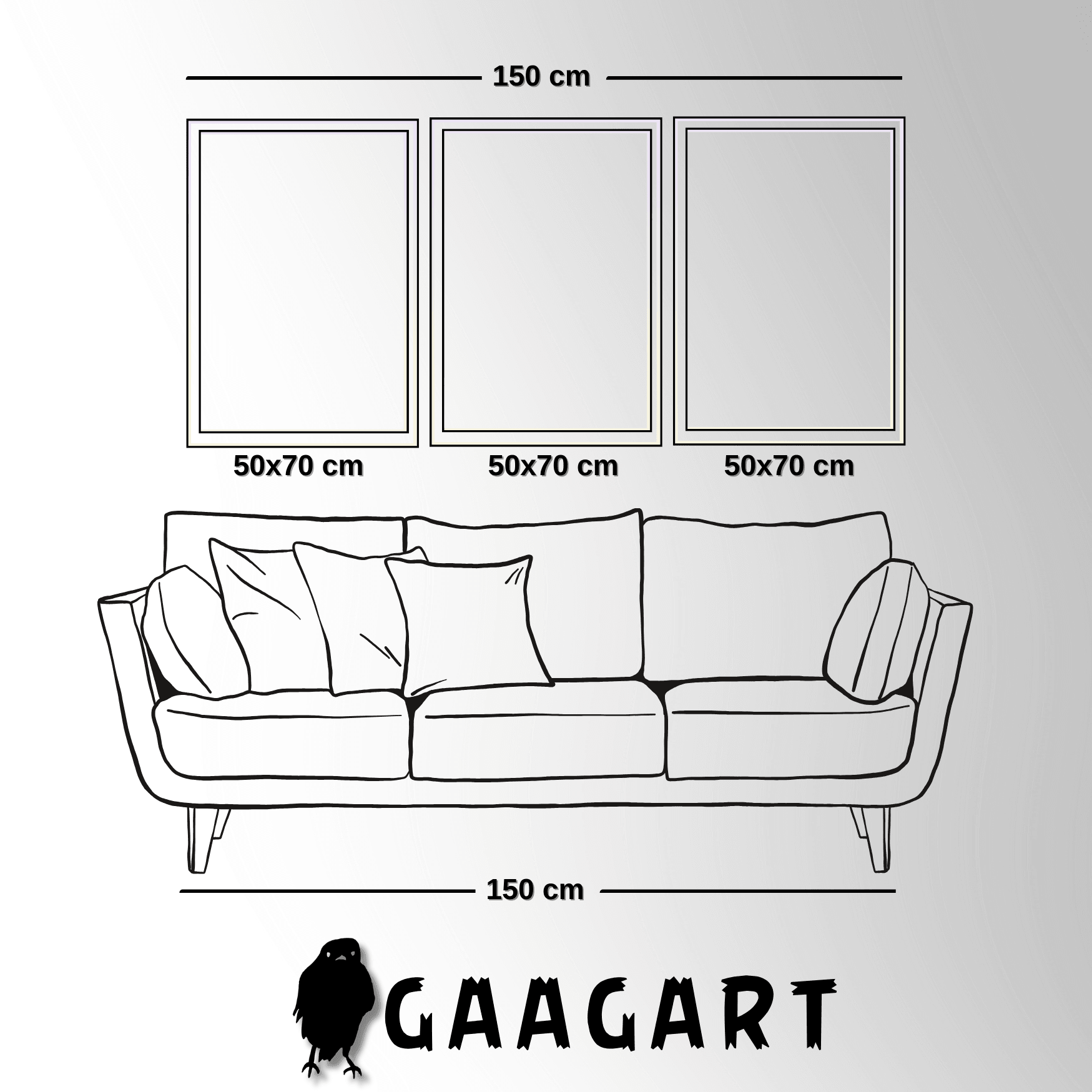 3'lü Ahşap Lamine Çerçeveli Mdf Tablo Gri Siyah Soyut Tasarım