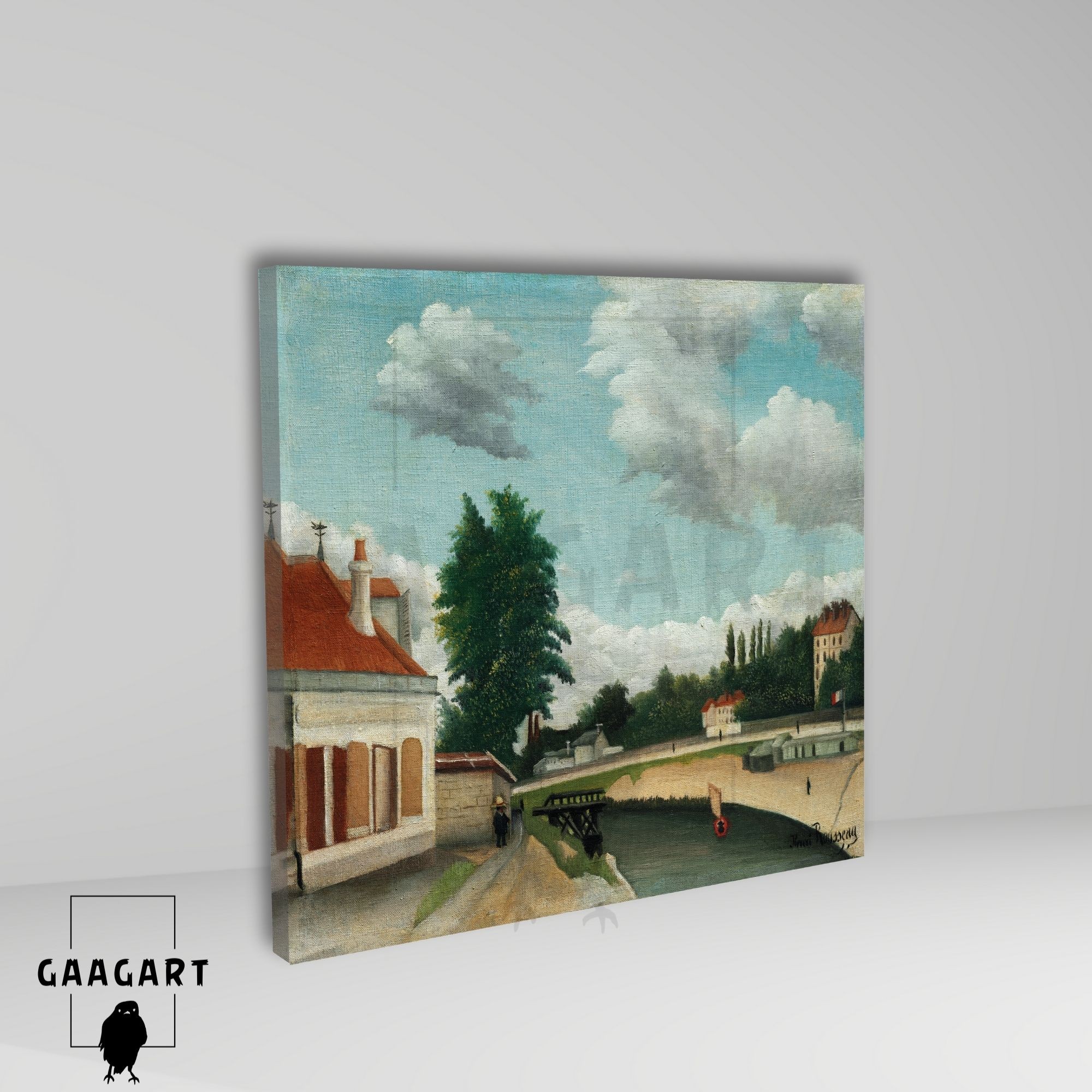 Kare Kanvas Tablo Ünlü Eserler Henri Rousseau-Outskirts Of Paris (c. 1897-1905)