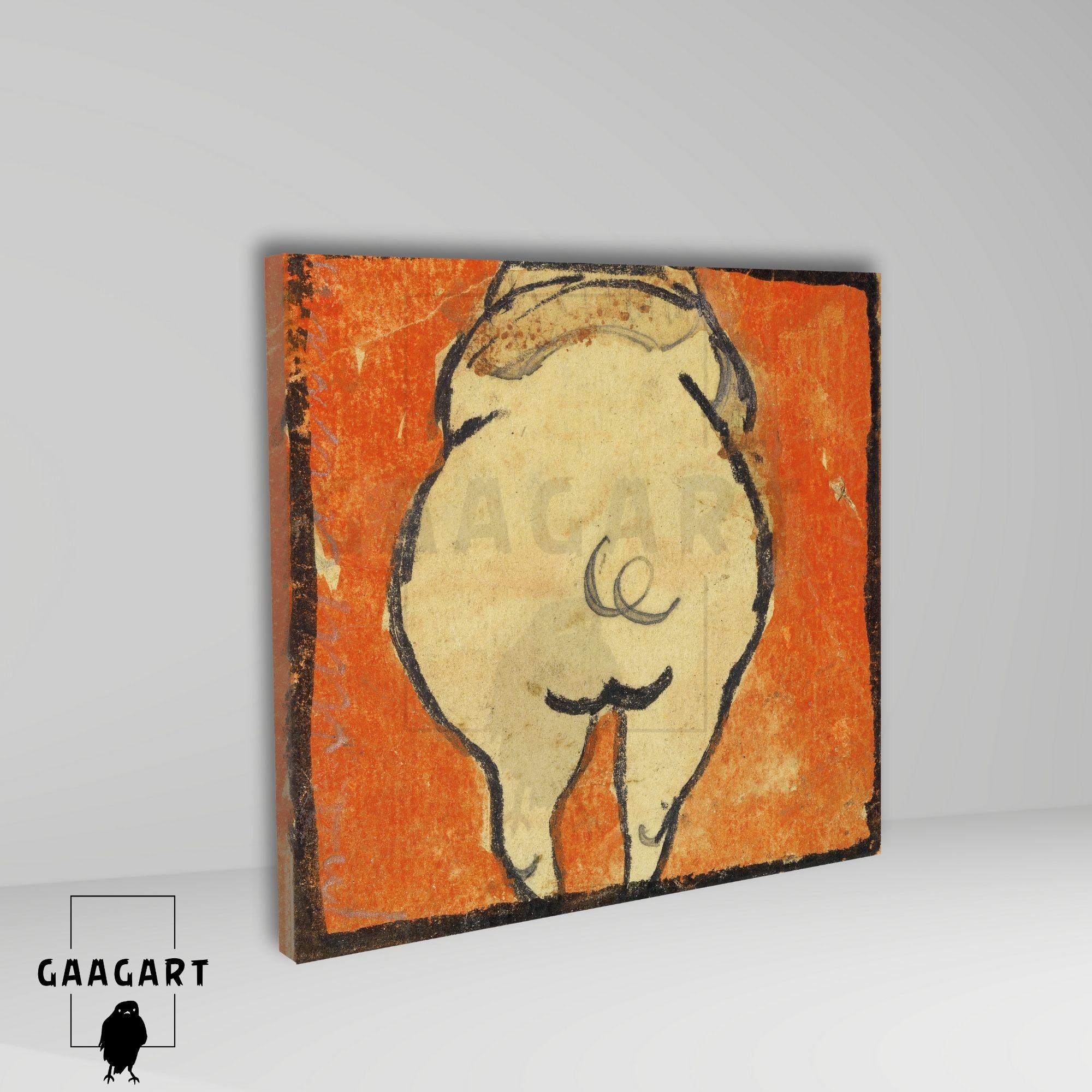 Kare Kanvas Tablo Ünlü Eserler Egon Schiele-Schwein Von Hinten (1918)