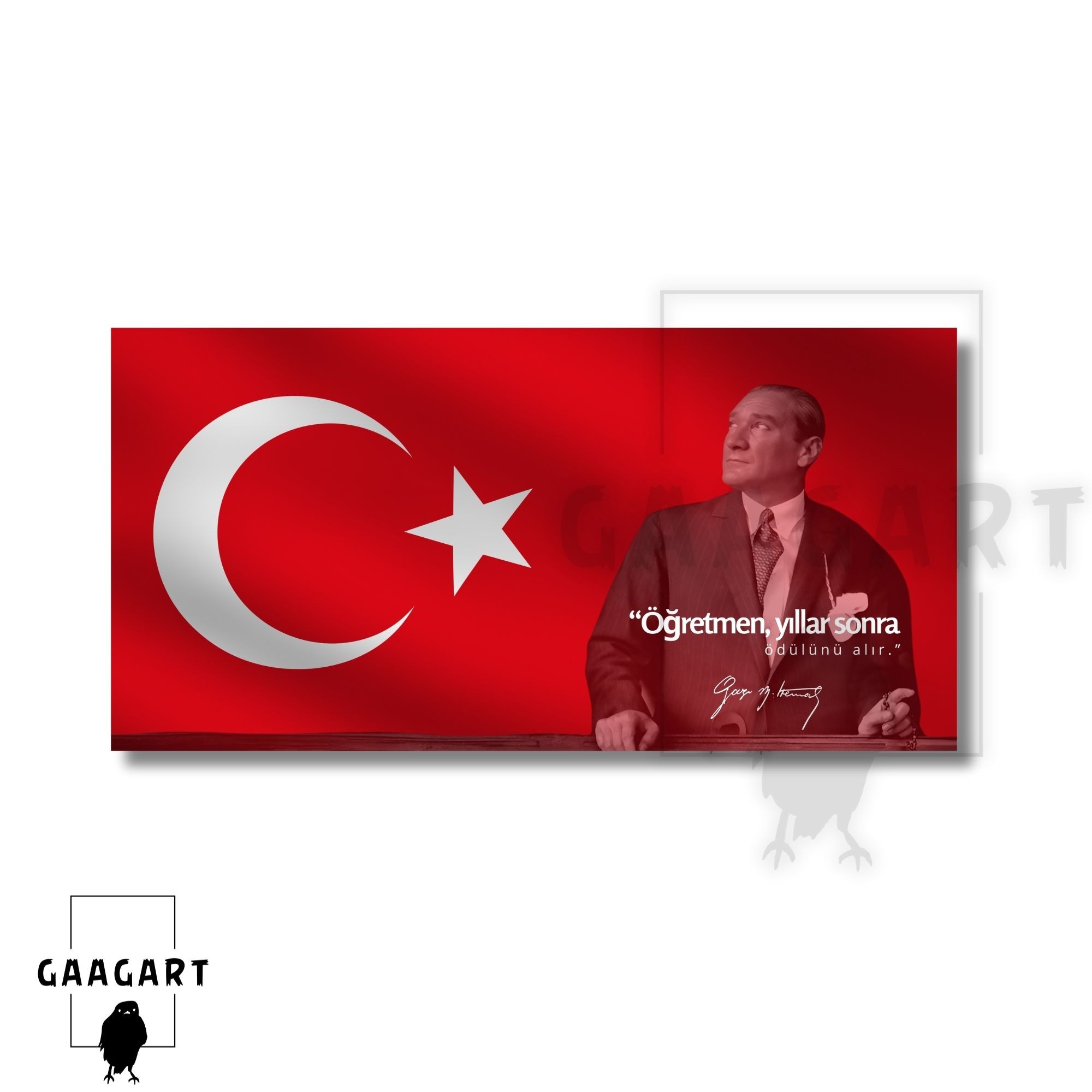 Panoramik Kanvas Makam Panosu Atatürk Sözleri “Öğretmen, yıllar sonra ödülünü alır.”