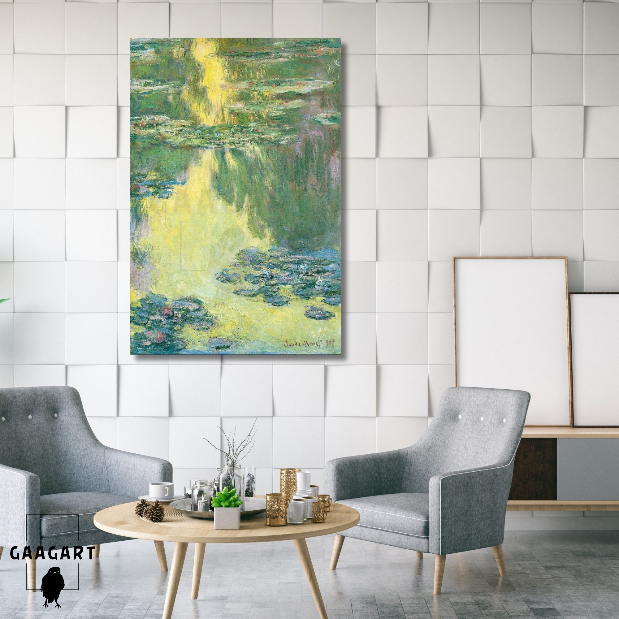 Tekli Dikey Kanvas Claude Monet Waterlilie