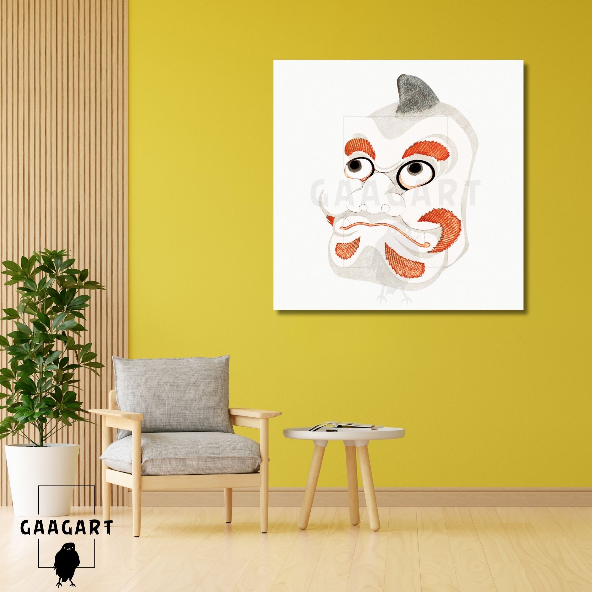 Kare Kanvas Tablo Ünlü Eserler Katsushika Hokusai Japanese Mask