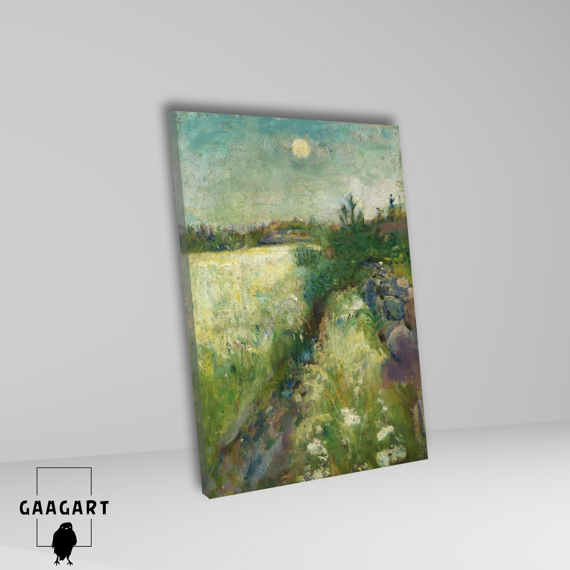 Tekli Dikey Kanvas Edvard Munch Flowery Meadow At Veierland