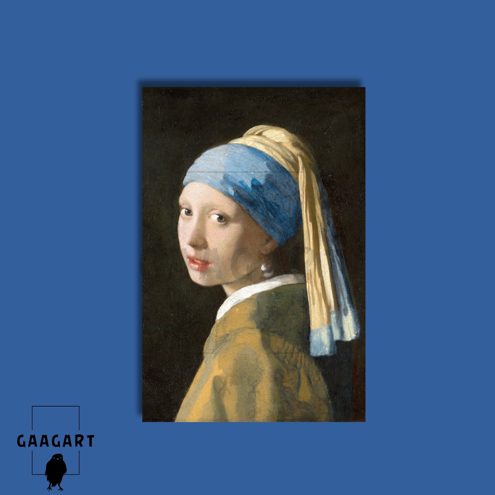 Tekli Dikey Kanvas Tablo Ünlü Eserler Johannes Vermeer-Girl With A Pearl Earring