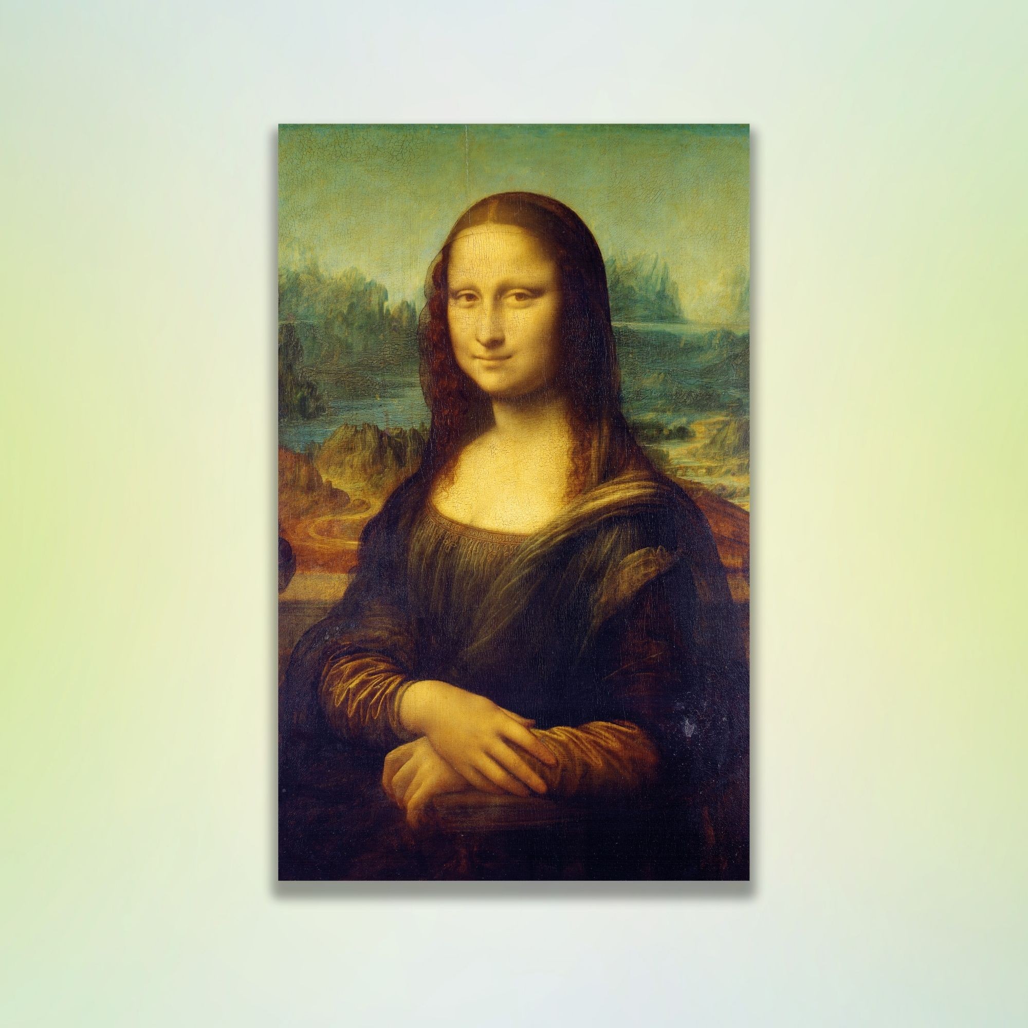 Tekli Dikey Kanvas Duvar Tablosu Leonardo da Vinci Mona Lisa