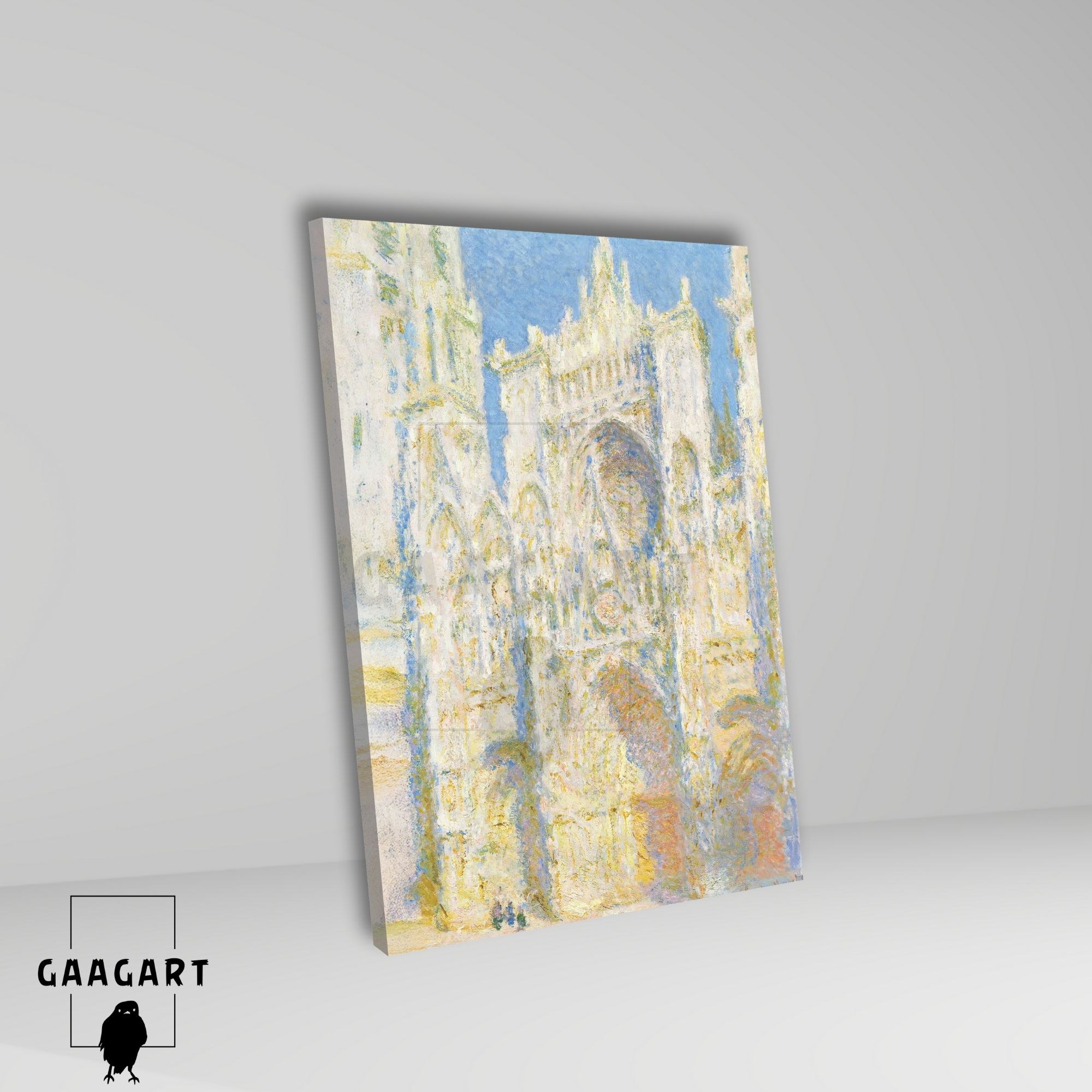Tekli Dikey Kanvas Claude Monet Rouen Cathedral West Façade Sunlight