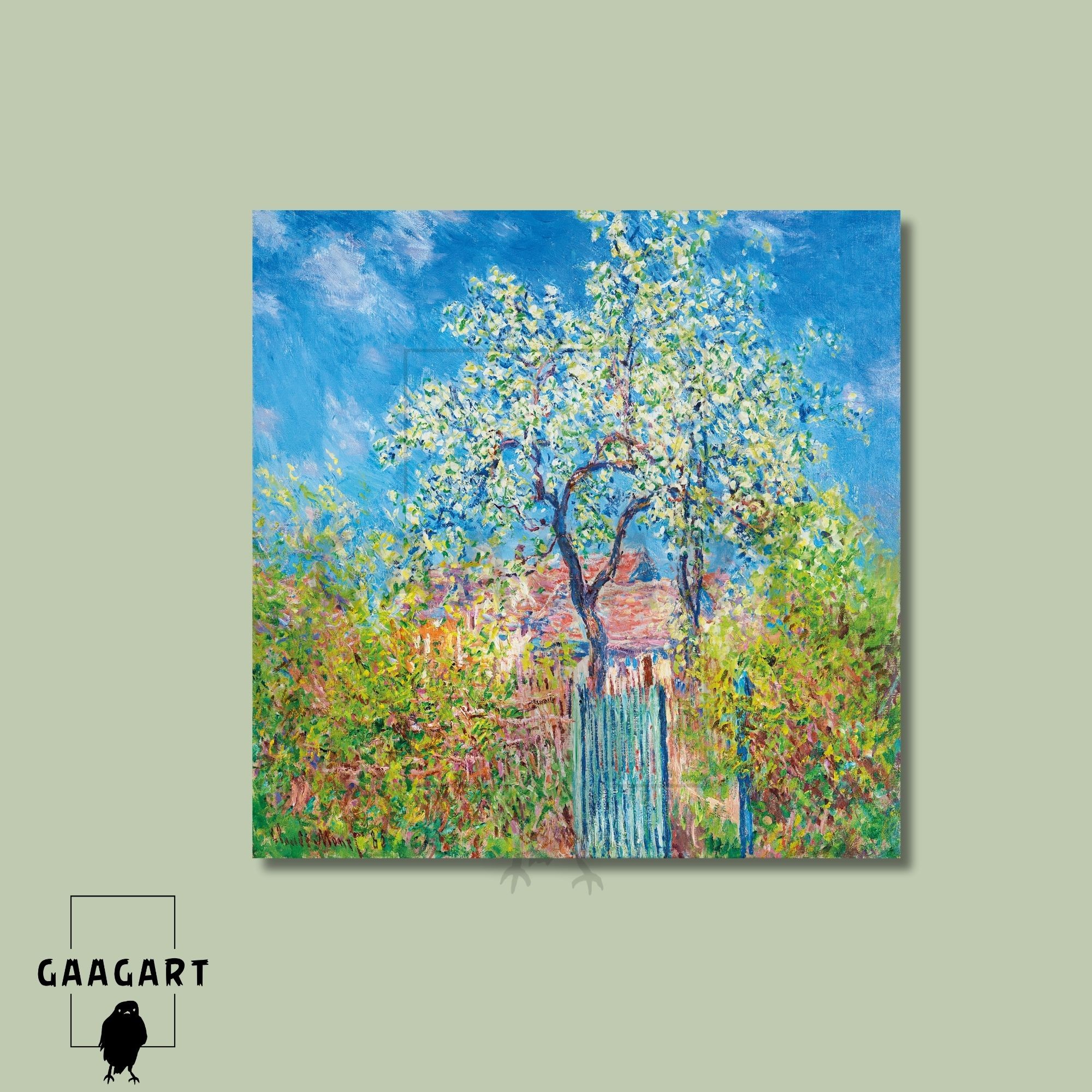 Kare Kanvas Tablo Ünlü Eserler Claude Monet Şeftali Çiçekleri Tablosu