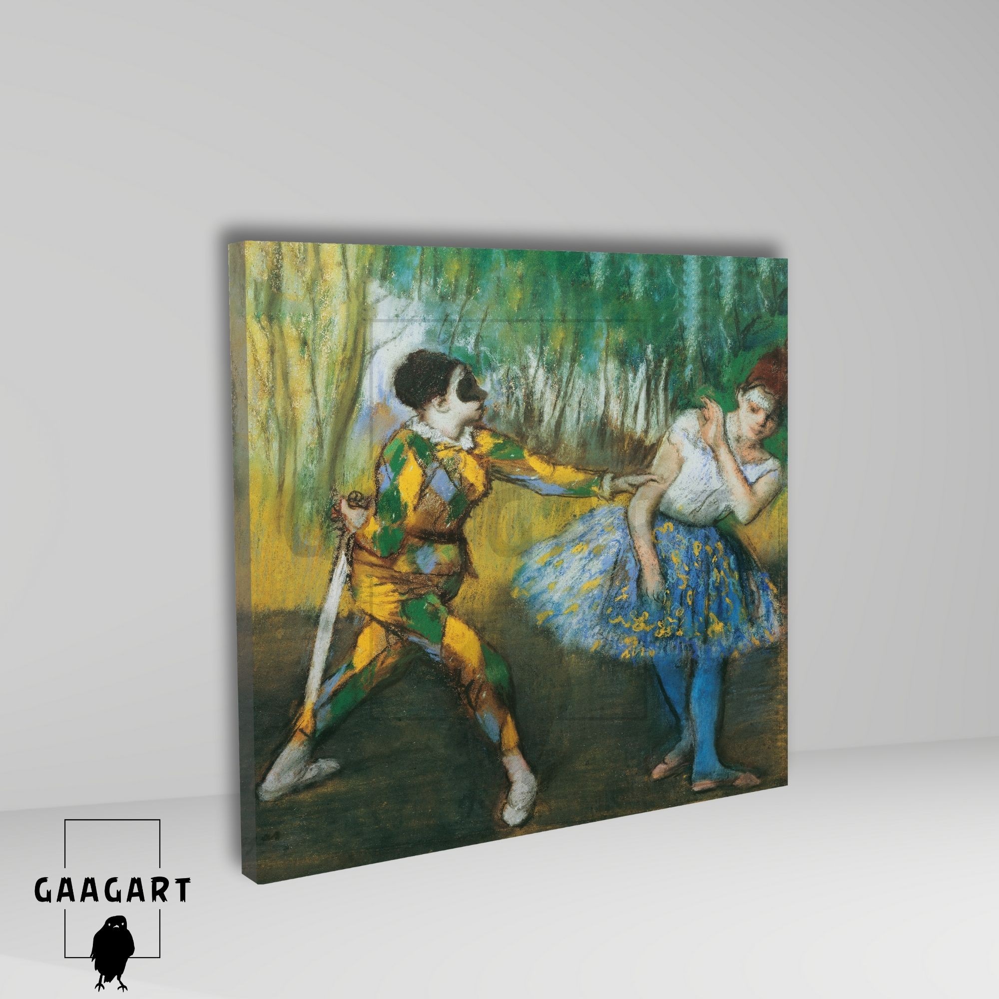 Kare Kanvas Tablo Ünlü Eserler Edgar Degas Harlekin Und Colombine