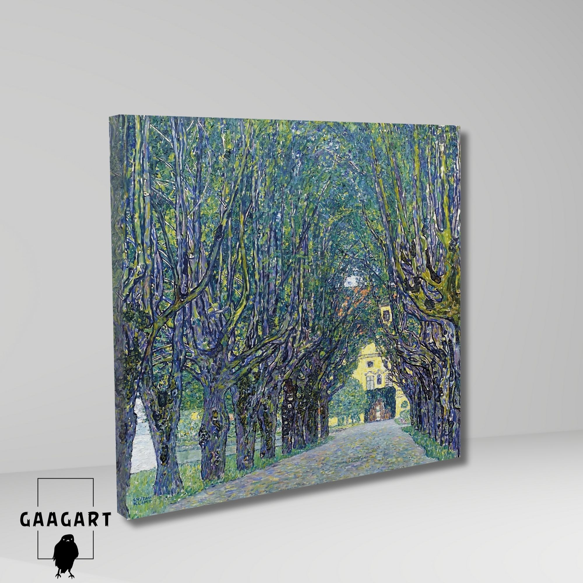 Kare Kanvas Tablo Ünlü Eserler Gustav Klimt Schloss Kammer'in Önündeki Cadde