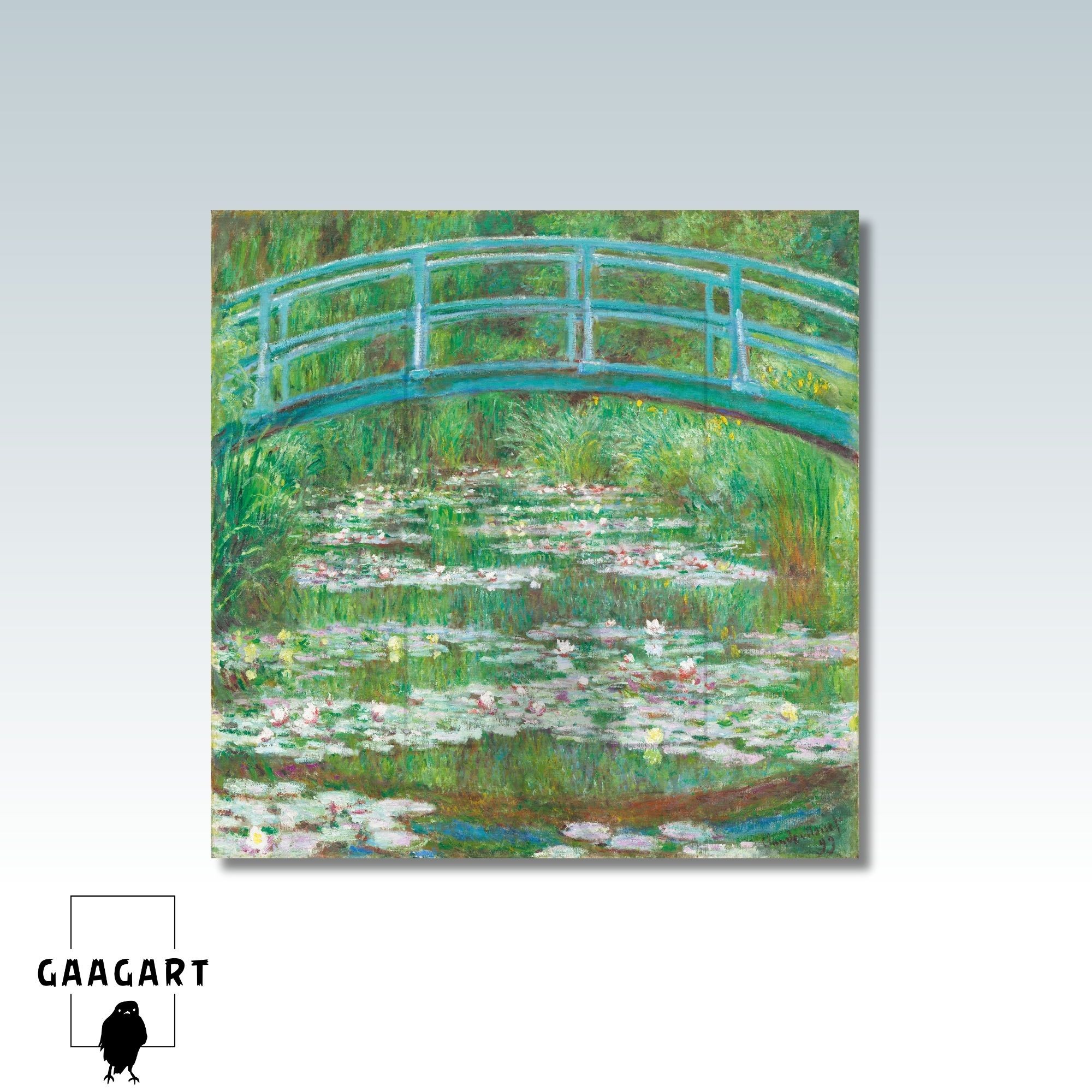 Kare Kanvas Tablo Ünlü Eserler Claude Monet Bahçe ve Nilüferler