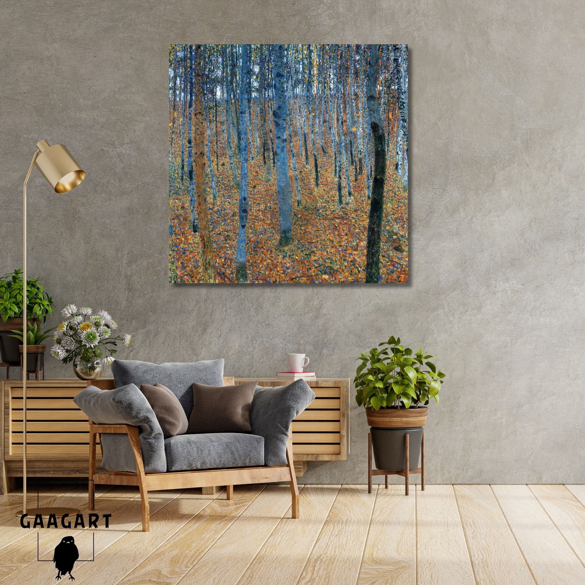 Kare Kanvas Tablo Ünlü Eserler Gustav Klimt-Beech Grove