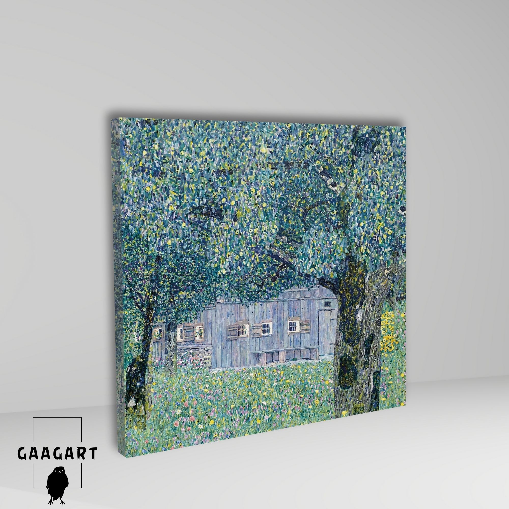 Kare Kanvas Tablo Ünlü Eserler Gustav Klimt Farmhouse in Buchberg