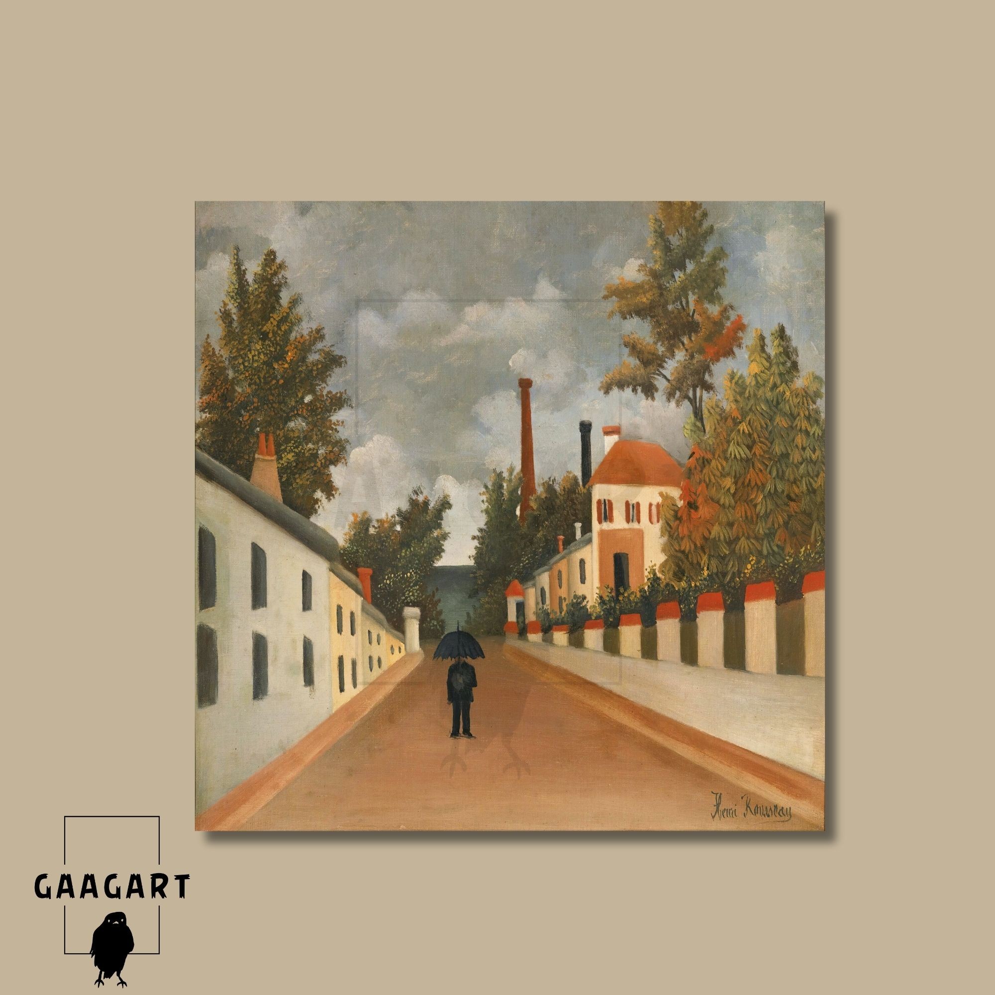 Kare Kanvas Tablo Ünlü Eserler Henri Rousseau-Vue Des Environs De Paris (Circa 1900)