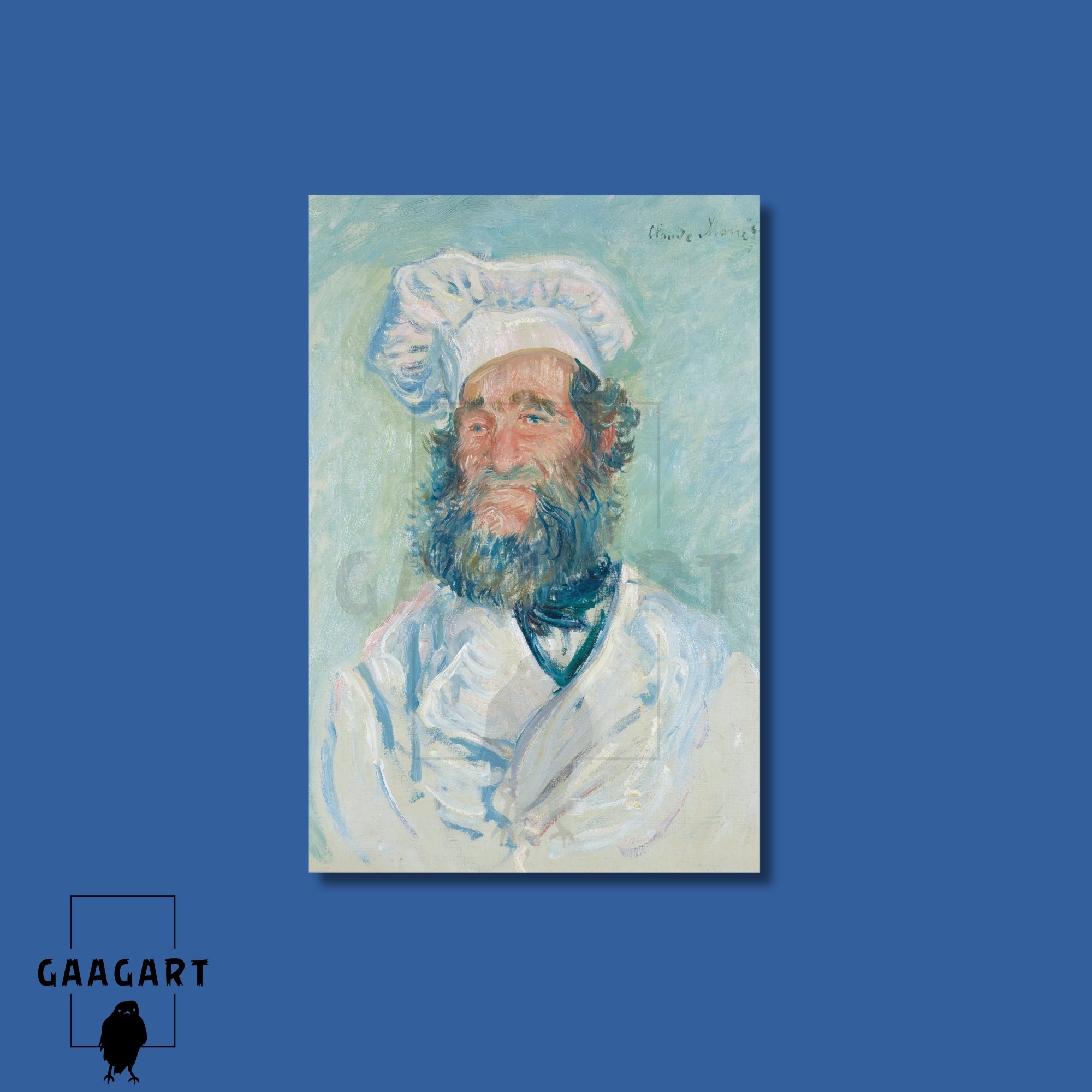 Tekli Dikey Kanvas Tablo Ünlü Eserler Claude Monet Der Koch Monsieur Paul