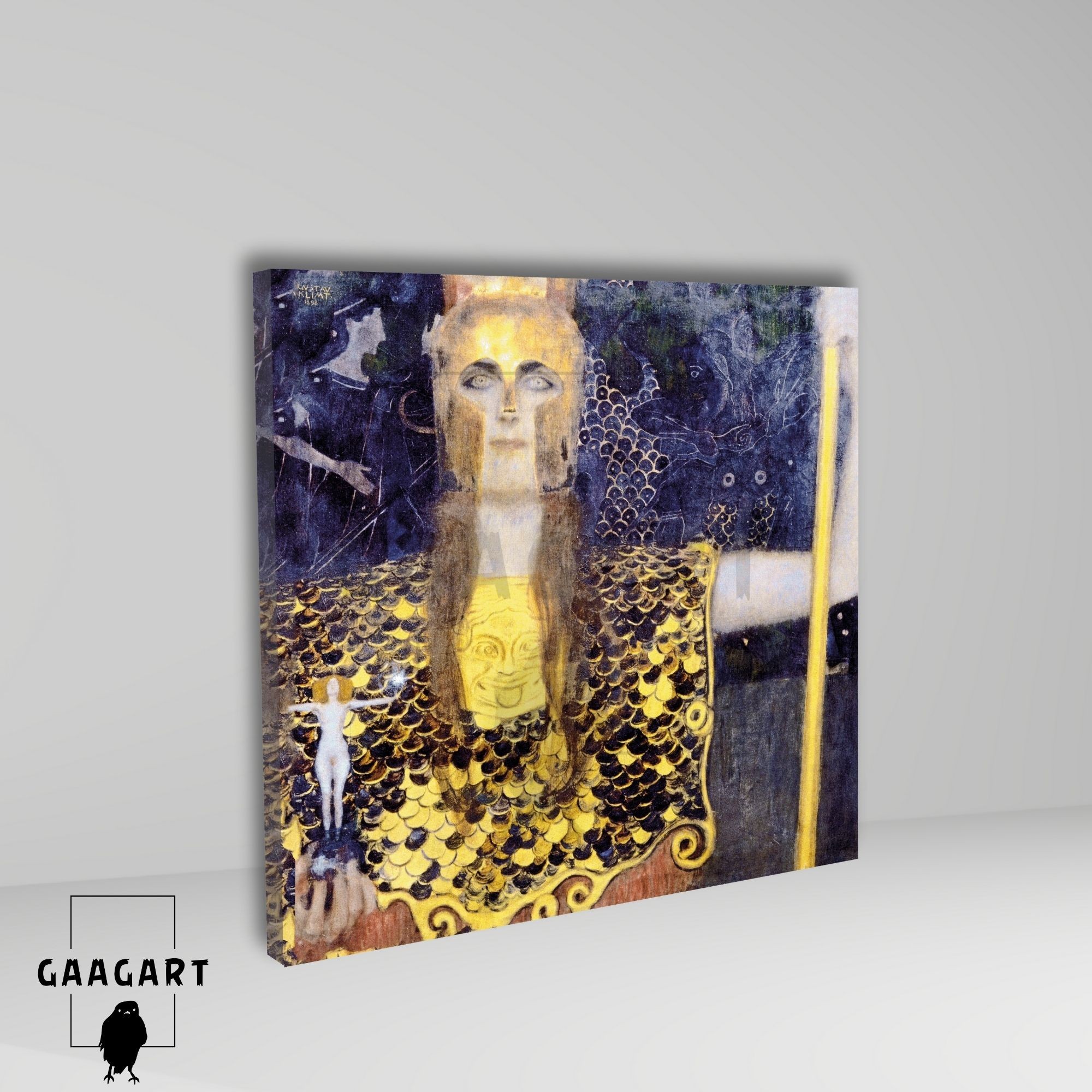Kare Kanvas Tablo Ünlü Eserler Gustav Klimt Pallas Athene 1898