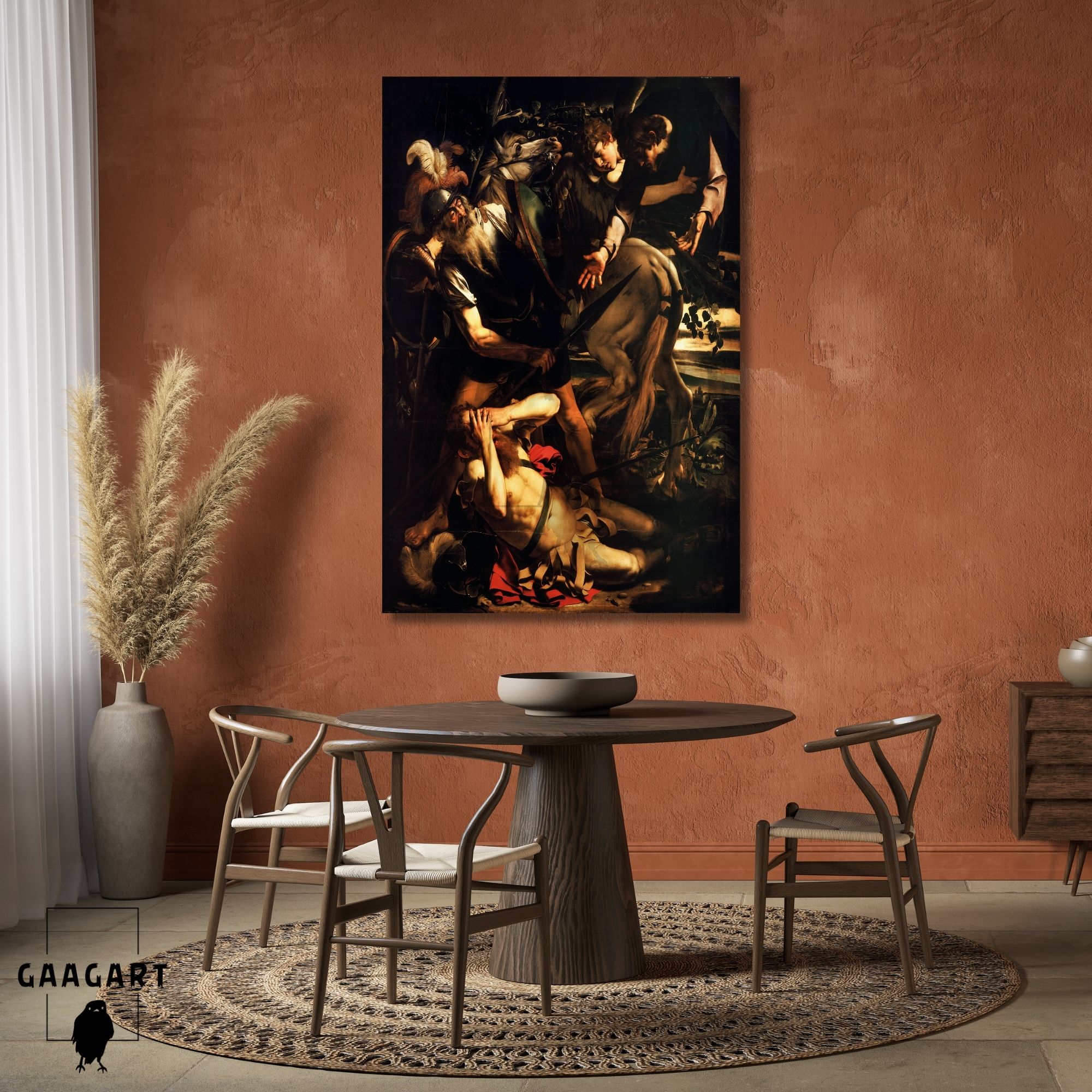 Tekli Dikey Kanvas Caravaggio Aziz Paul'un Dönüşümü