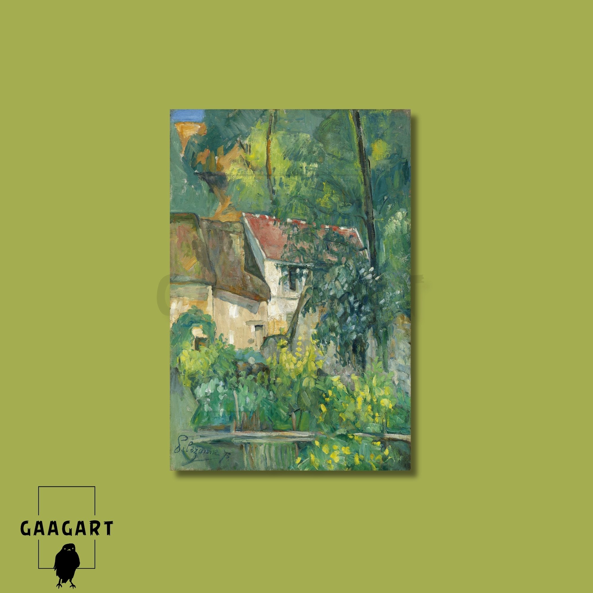 Tekli Dikey Kanvas Tablo Ünlü Eserler Paul Cézanne House Of Pere Lacroix