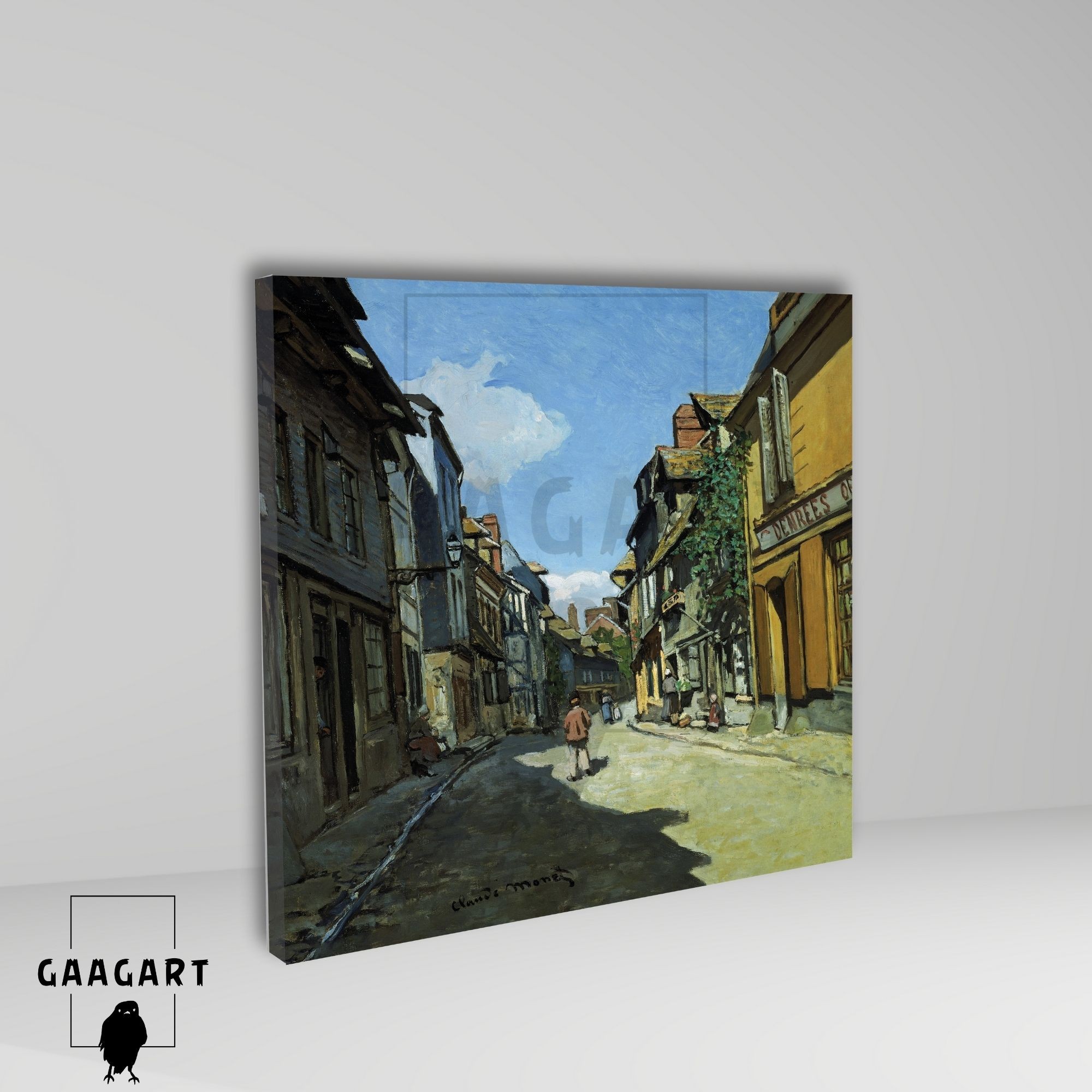 Kare Kanvas Tablo Ünlü Eserler Claude Monet Sokak Tablosu