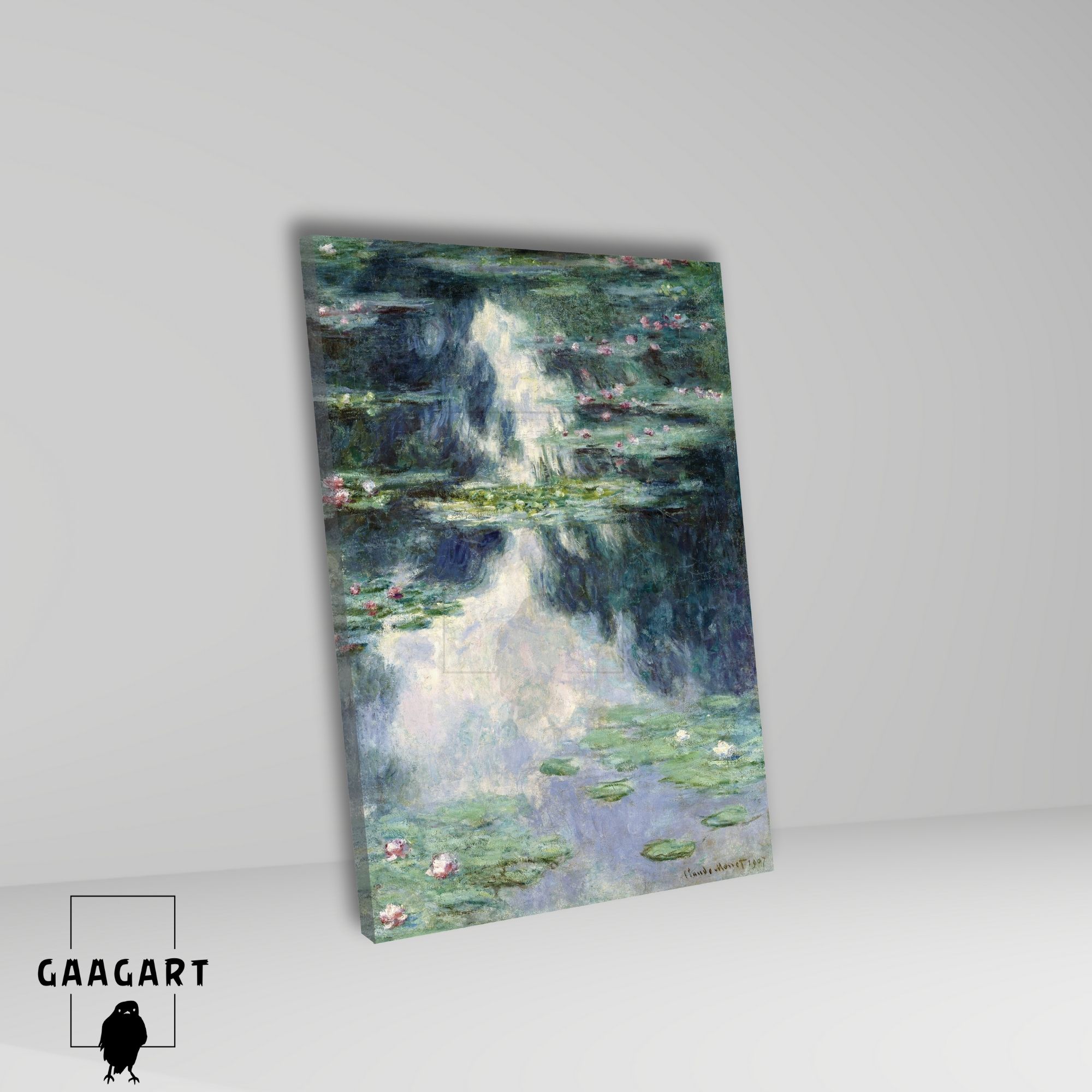 Tekli Dikey Kanvas Claude Monet Pond With Water Lilies
