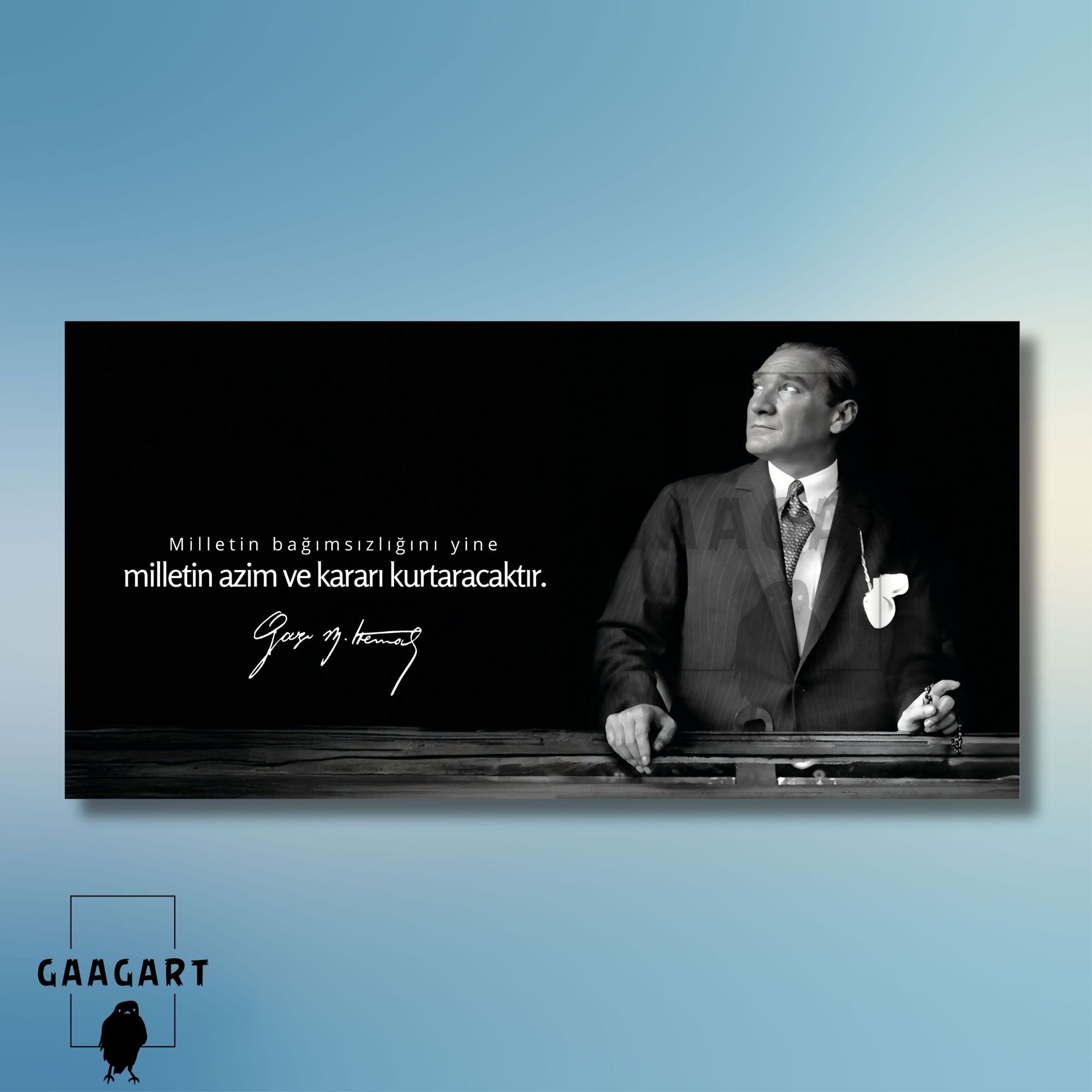 Panoramik Kanvas Makam Panosu Atatürk Sözleri Bağımsızlık Hakkında Sözü