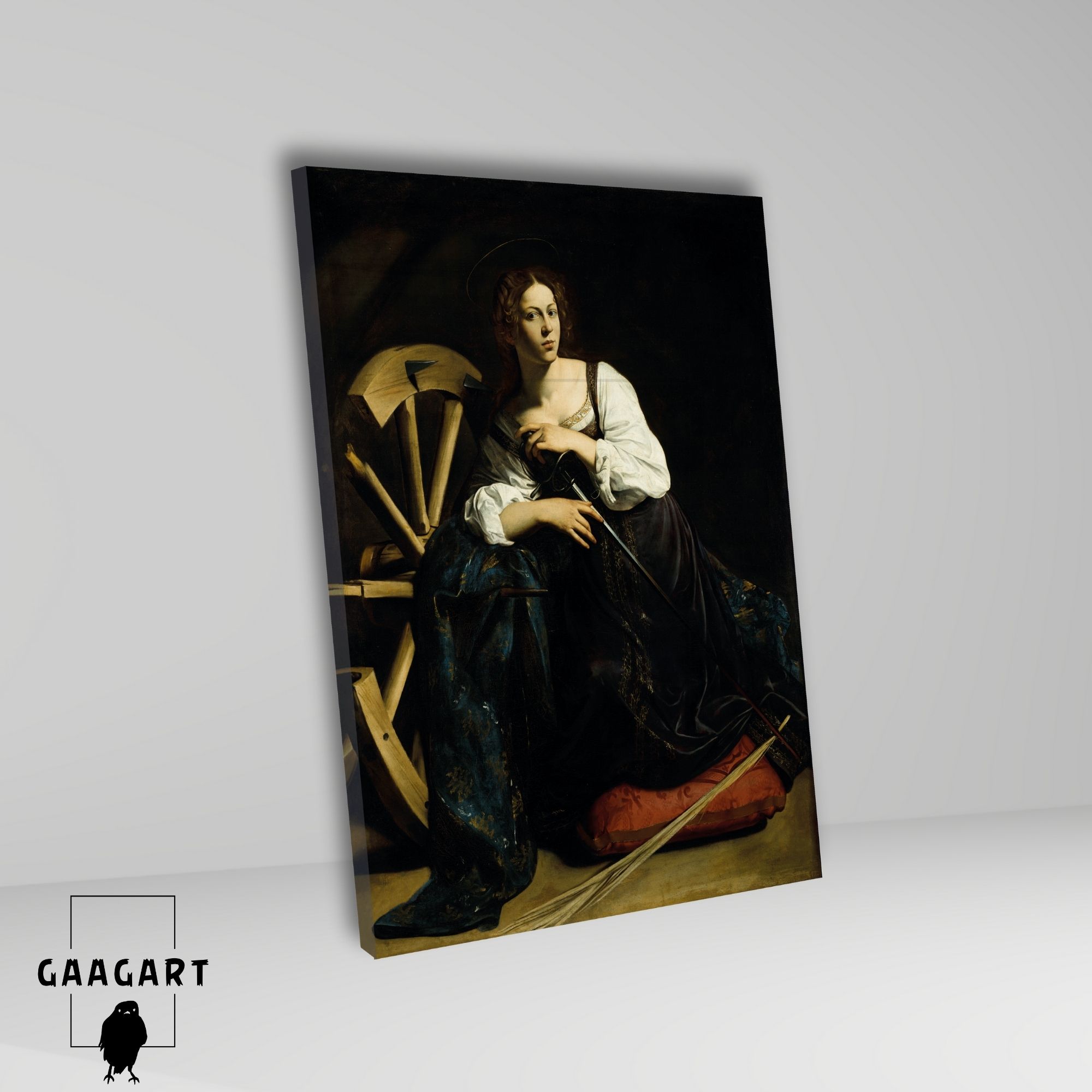 Tekli Dikey Kanvas Caravaggio İskenderiyeli Katerina