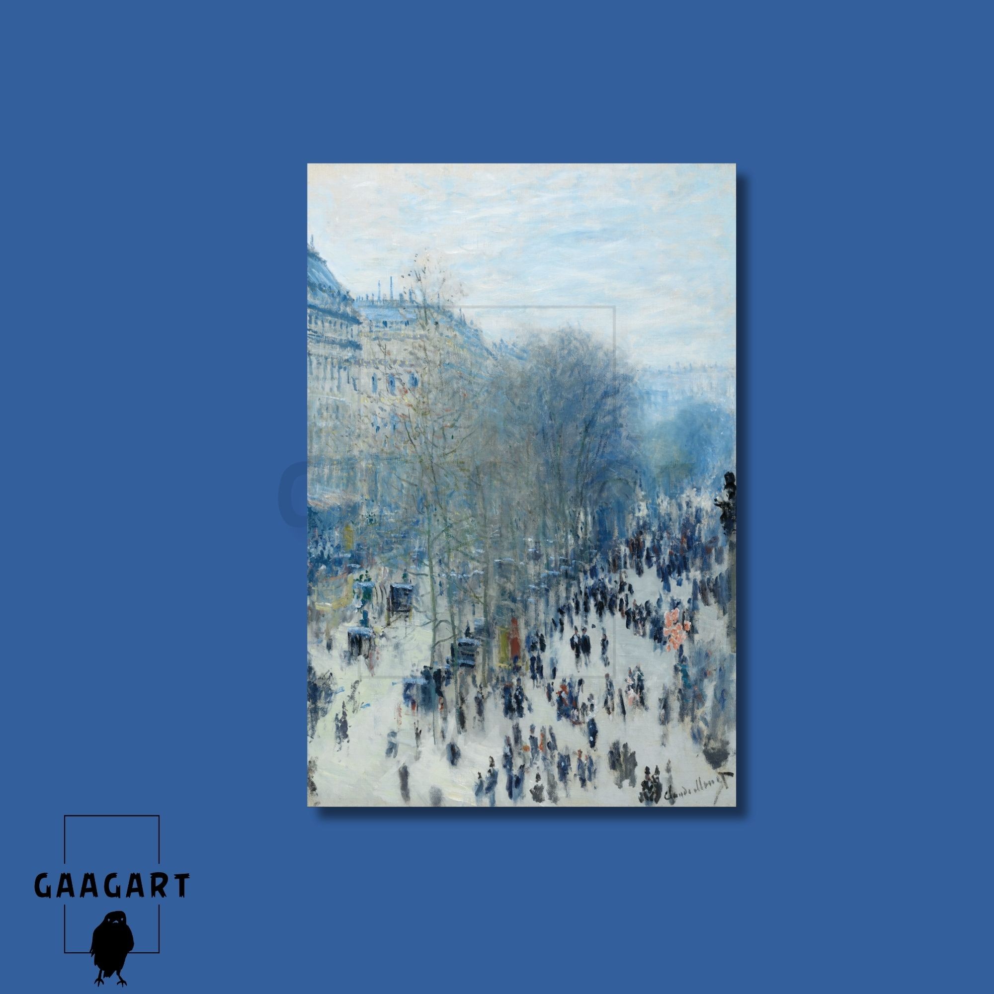 Tekli Dikey Kanvas Tablo Ünlü Eserler Claude Monet Boulevard Des Capucines