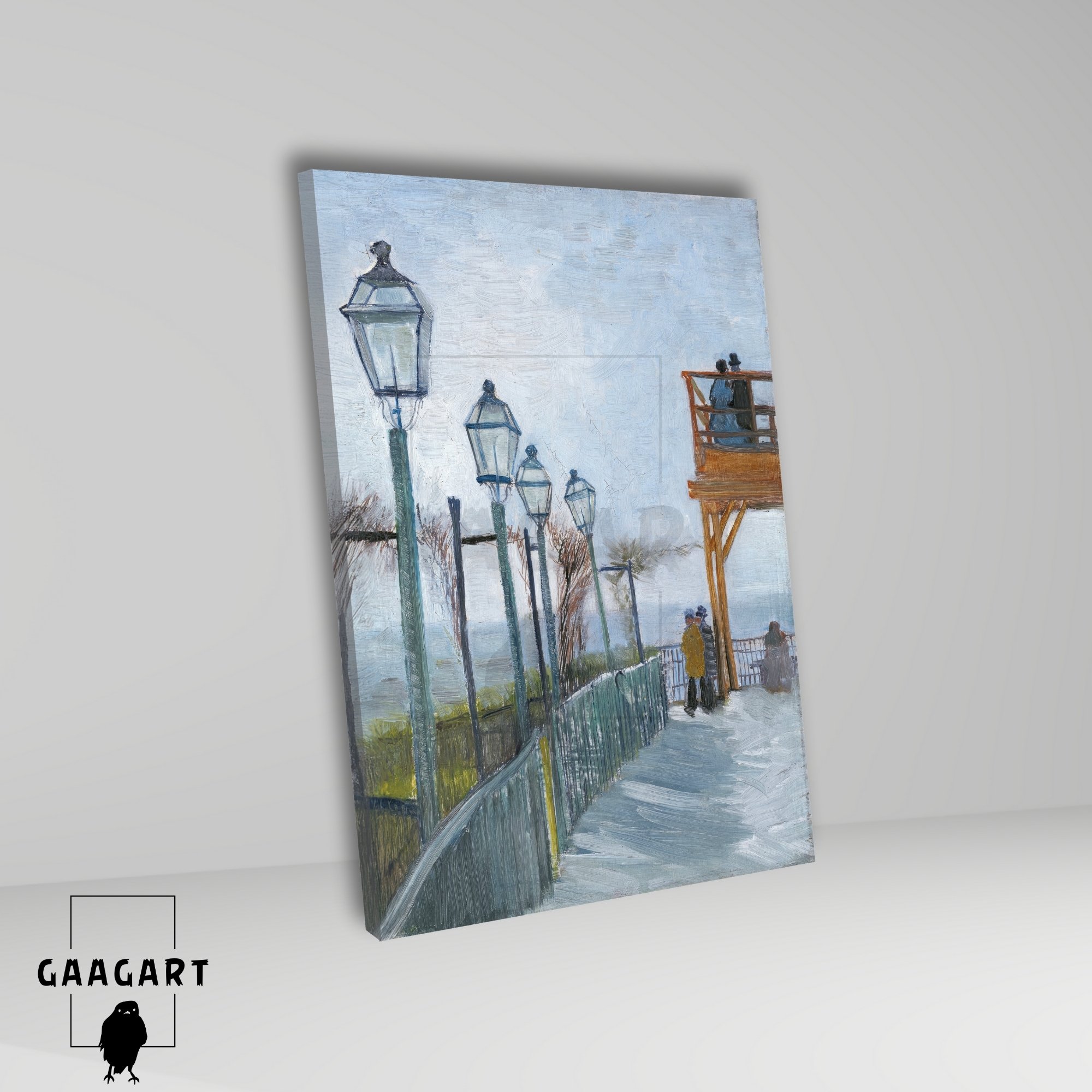 Tekli Dikey Kanvas Tablo Ünlü Eserler Van Gogh Terrace and Observation
